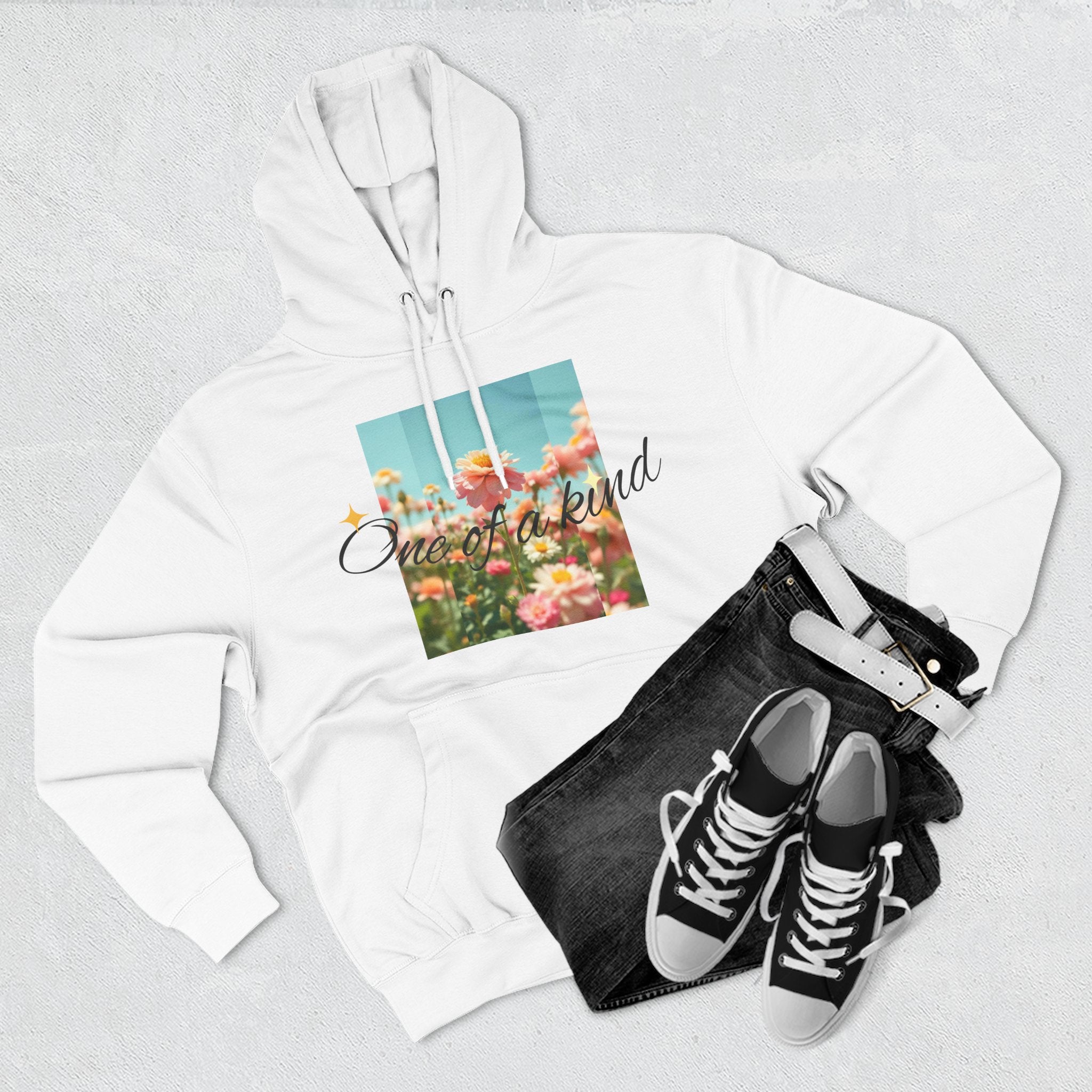 Unique Floral Fleece Hoodie, Cozy Casual Wear, Gift for Her, Trendy Sweatshirt, Spring Fashion, Matching Outfits