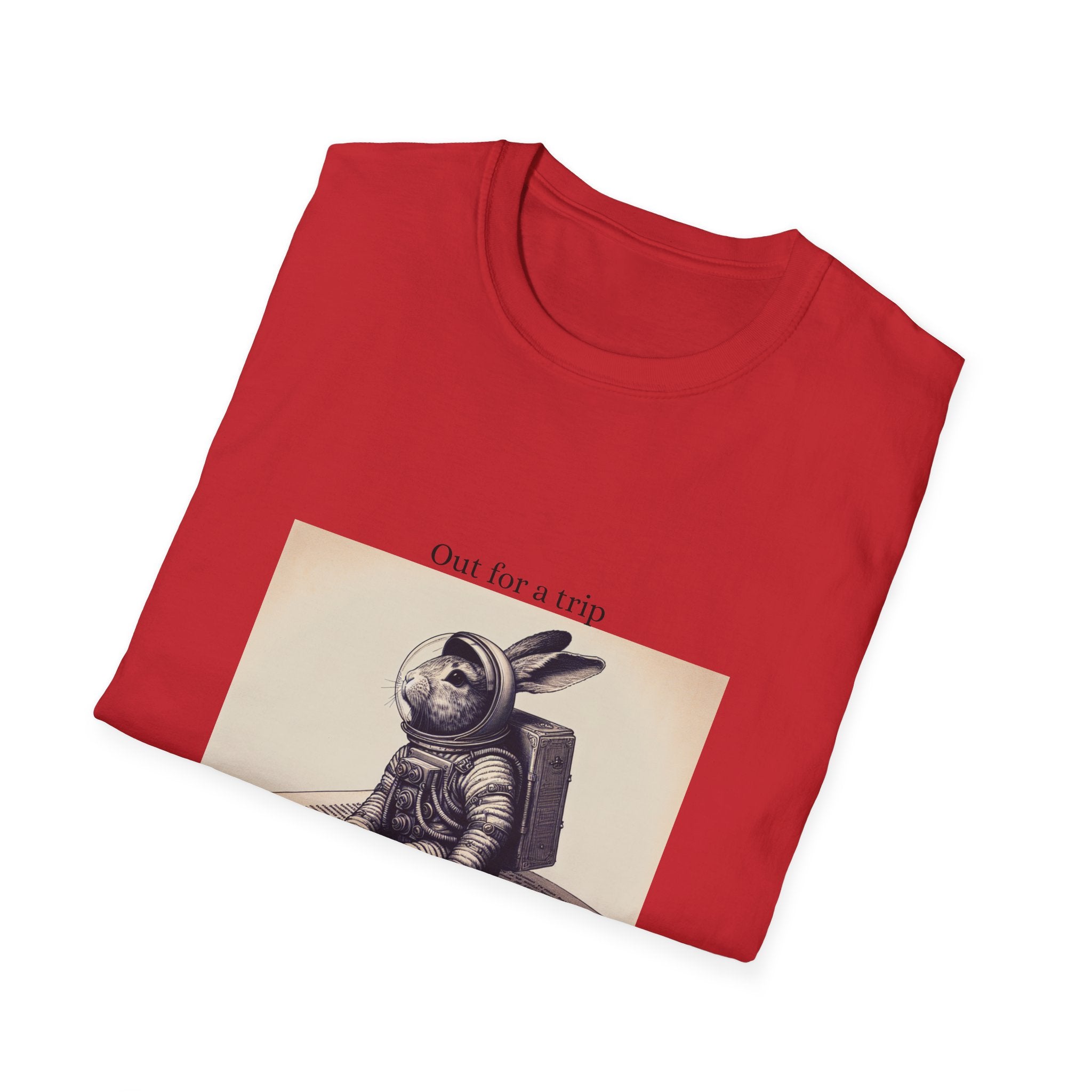 Astronaut Bunny T-Shirt, Cozy Illustration Top, Gift for Book Lovers, Quirky Fashion, Weekend Wear