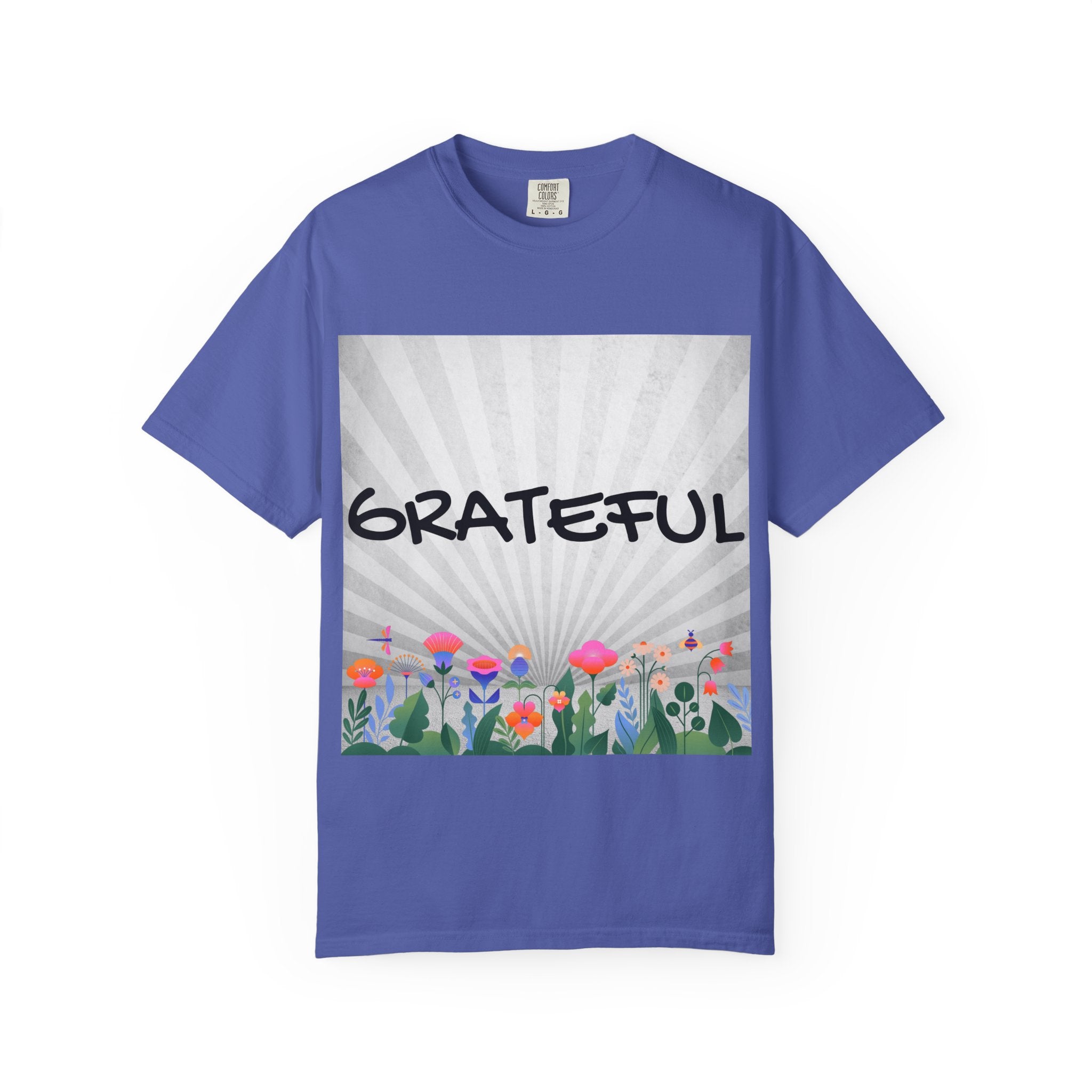 Grateful Floral T-Shirt, Positive Vibe Tee, Gift for Friends, Motivational Apparel, Spring or Summer Style