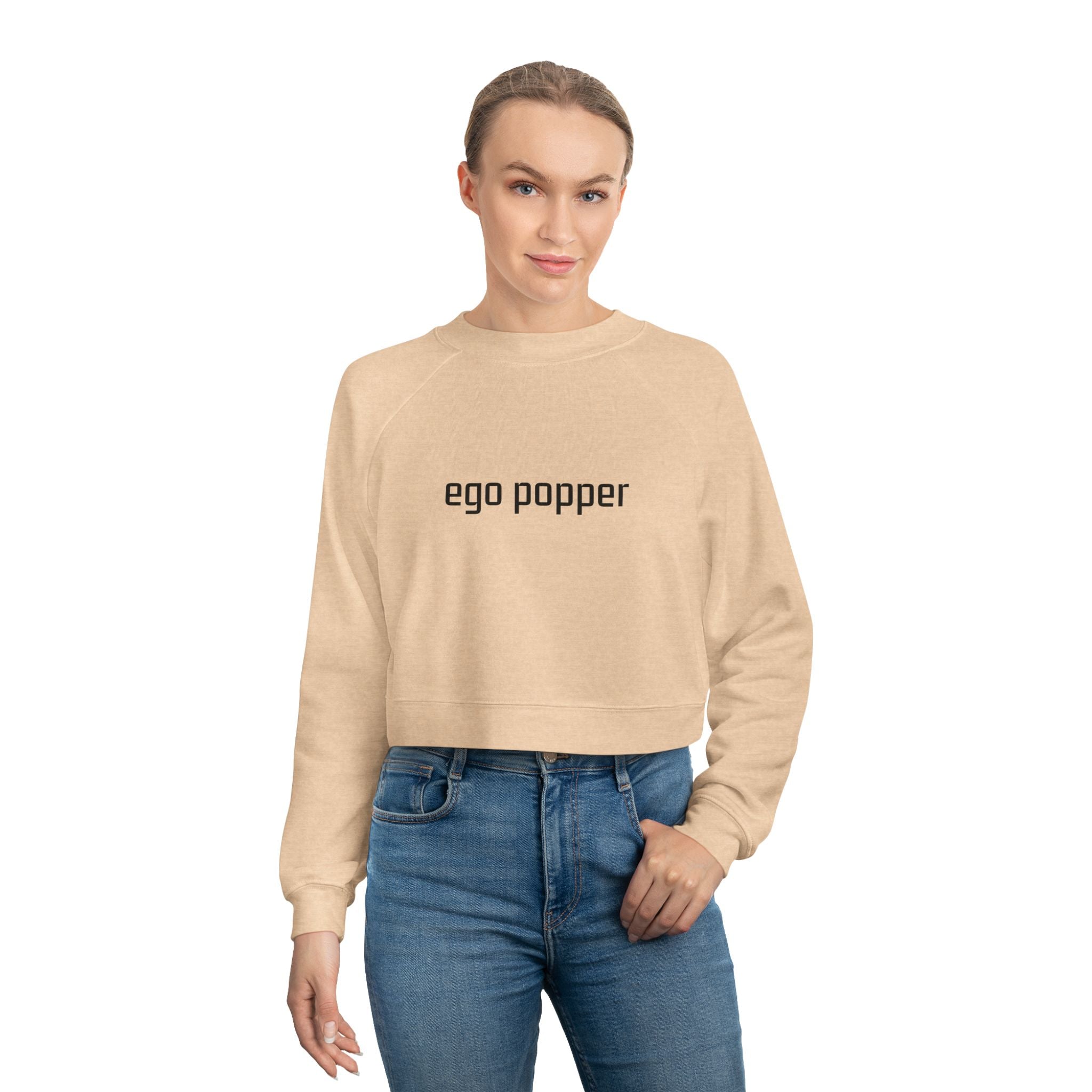 Ego Popper Cropped Pullover, Trendy Womens Sweatshirt, Casual Streetwear, Perfect Gift for Her, Lounge Wear