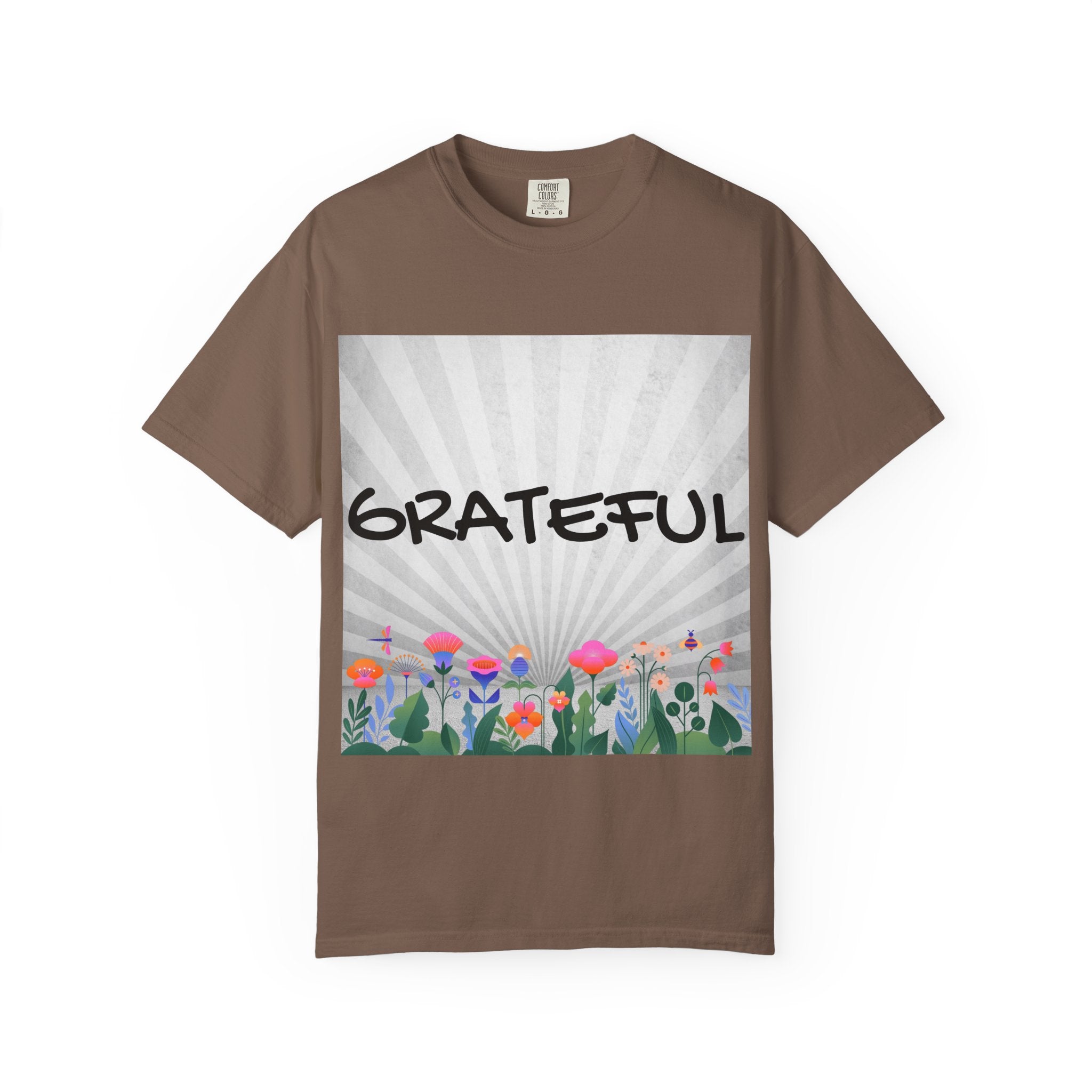 Grateful Floral T-Shirt, Positive Vibe Tee, Gift for Friends, Motivational Apparel, Spring or Summer Style