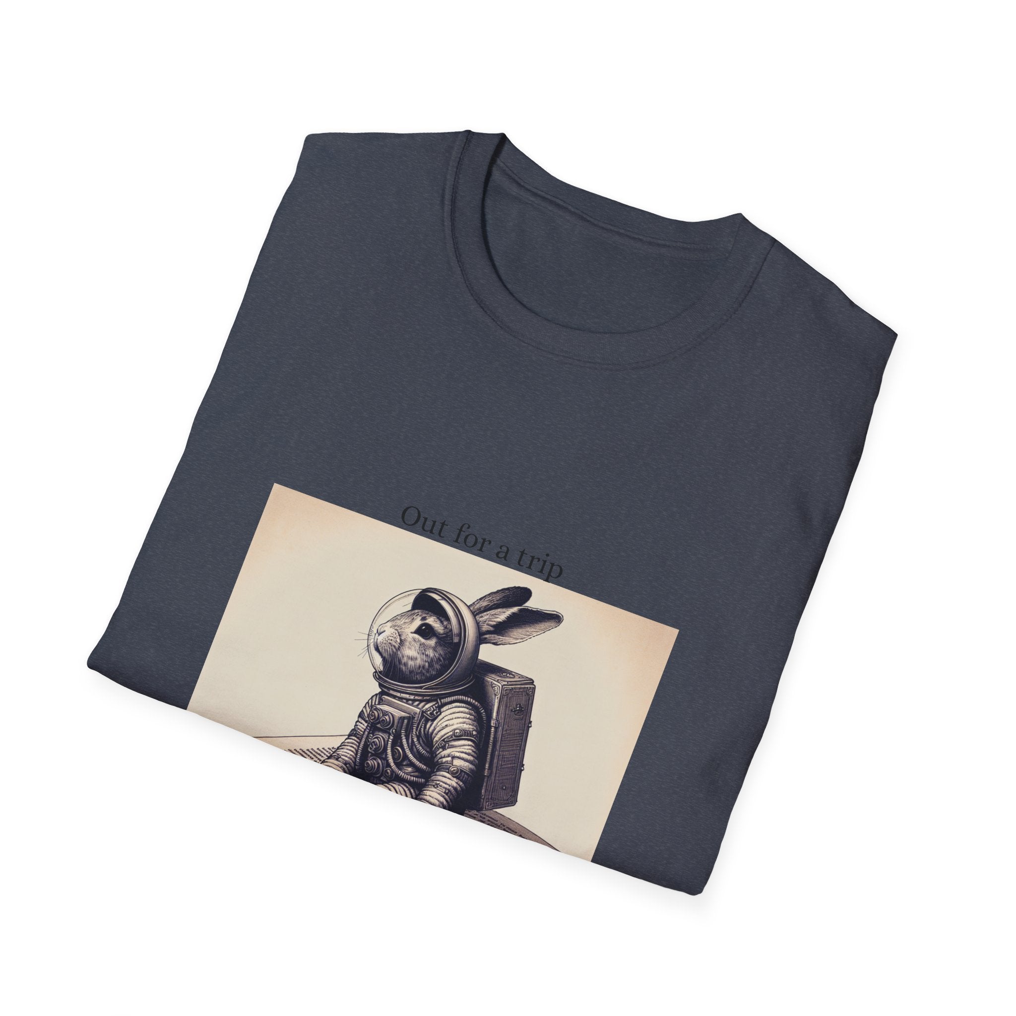 Astronaut Bunny T-Shirt, Cozy Illustration Top, Gift for Book Lovers, Quirky Fashion, Weekend Wear