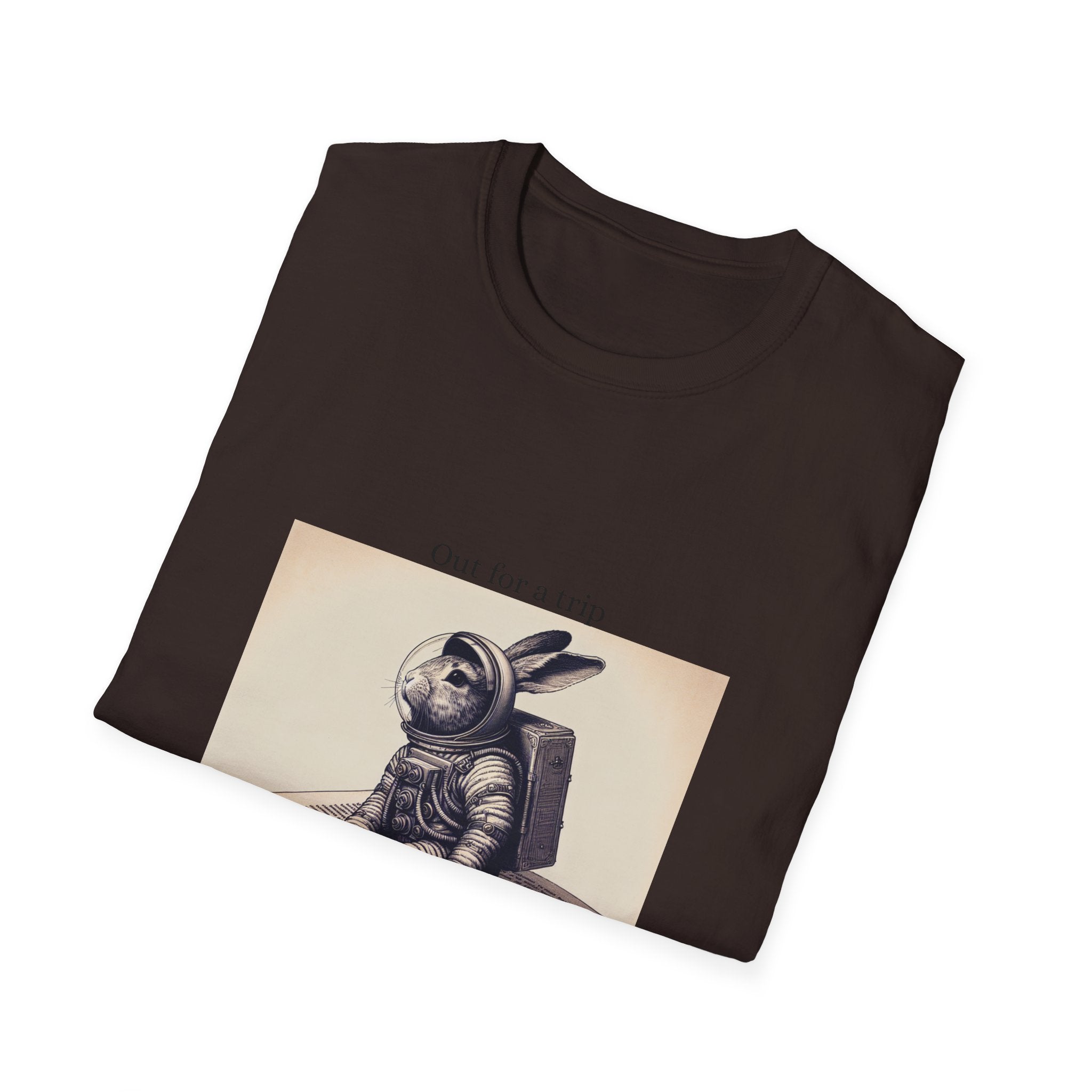 Astronaut Bunny T-Shirt, Cozy Illustration Top, Gift for Book Lovers, Quirky Fashion, Weekend Wear
