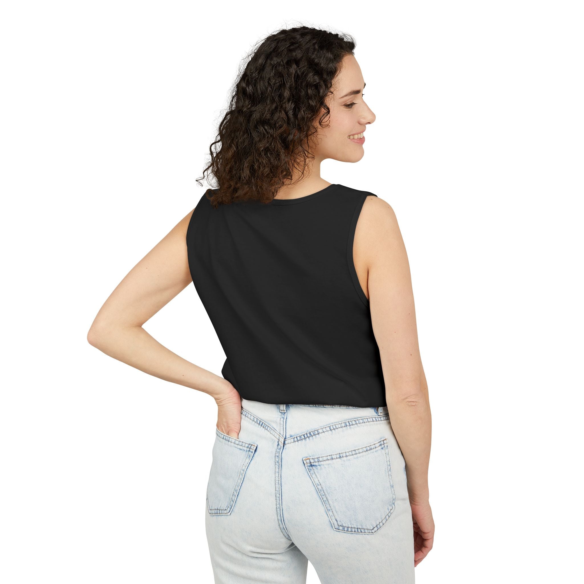 Garment-Dyed Tank Top with 'Real' Design, Summer Wear, Casual Shirt, Holiday Gift, Layering Essential, Positive Vibes
