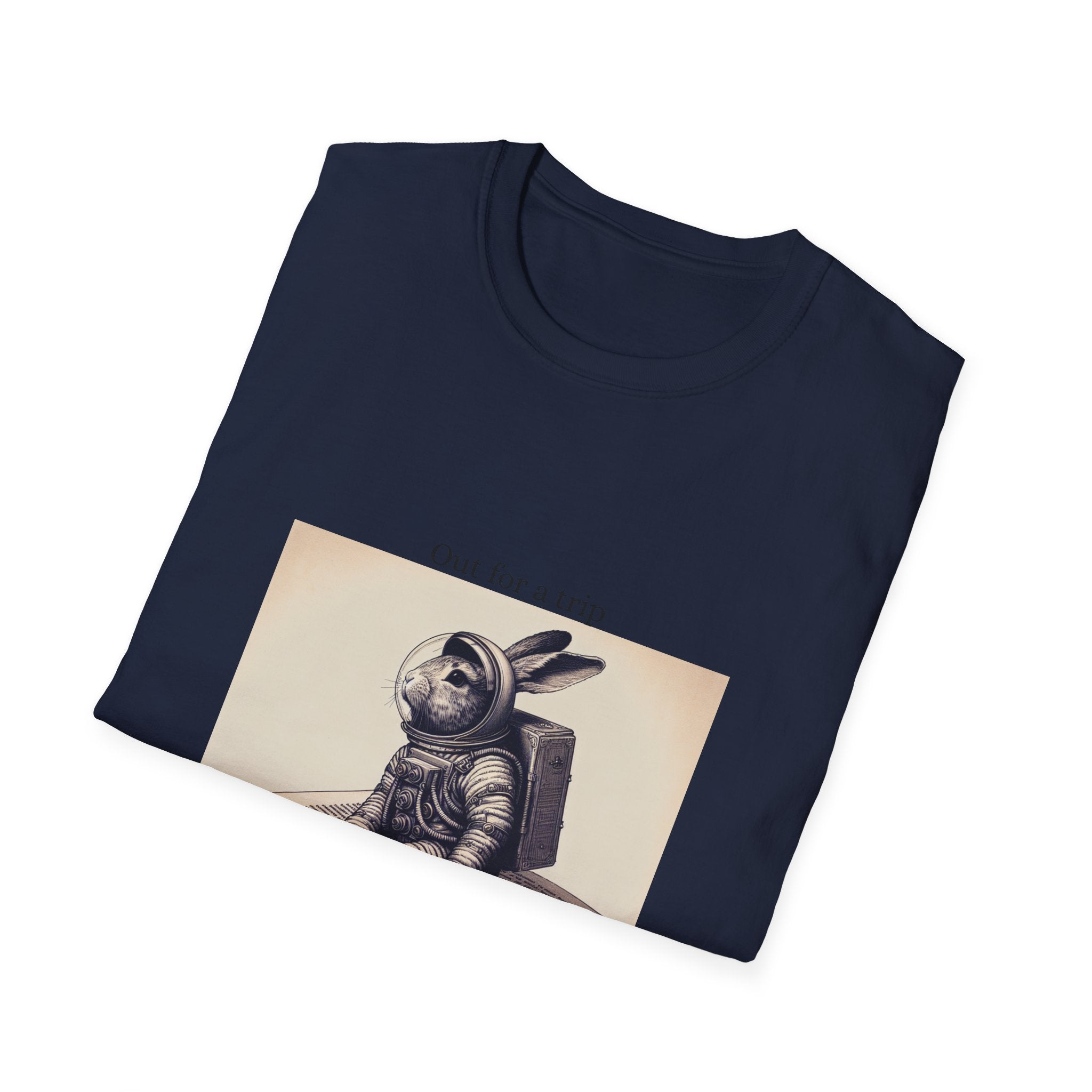 Astronaut Bunny T-Shirt, Cozy Illustration Top, Gift for Book Lovers, Quirky Fashion, Weekend Wear