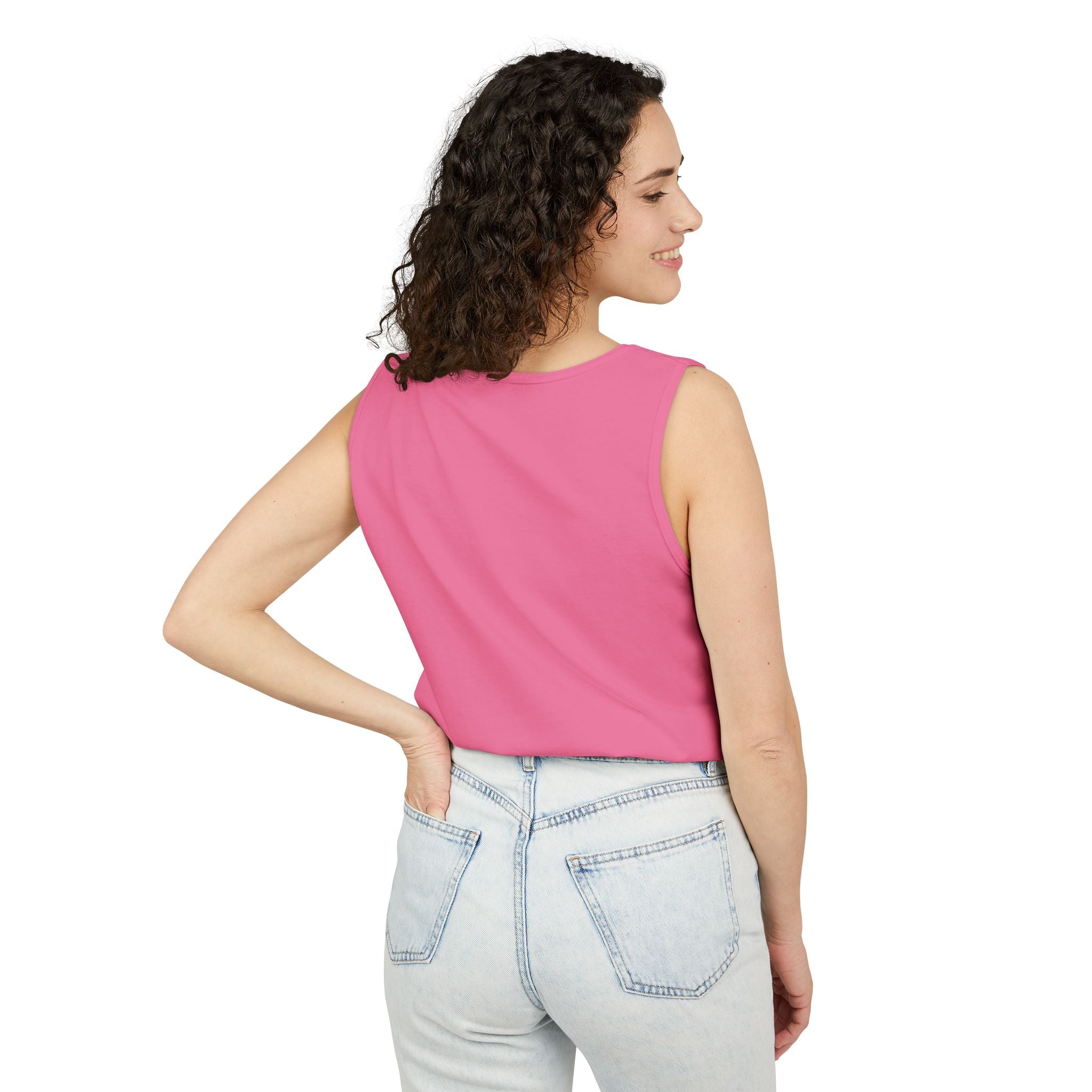 Garment-Dyed Tank Top with 'Real' Design, Summer Wear, Casual Shirt, Holiday Gift, Layering Essential, Positive Vibes