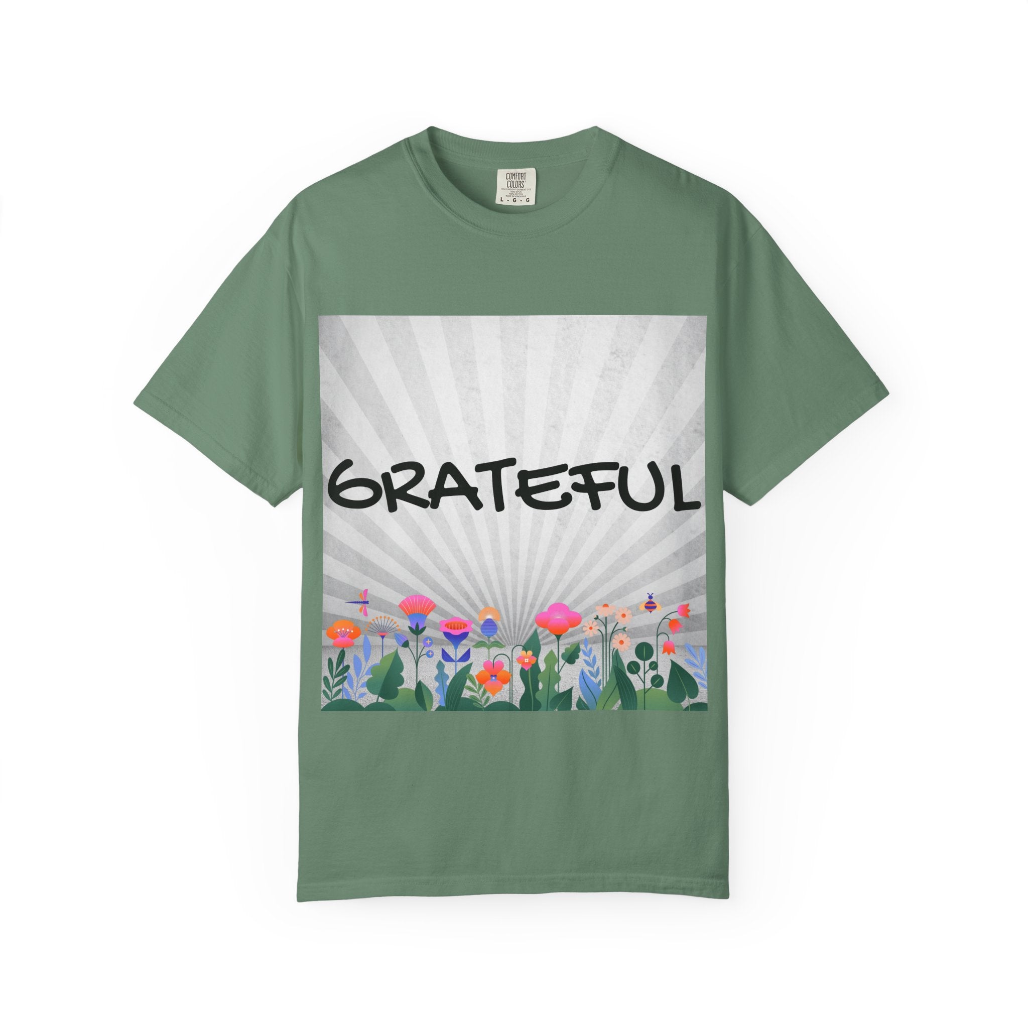 Grateful Floral T-Shirt, Positive Vibe Tee, Gift for Friends, Motivational Apparel, Spring or Summer Style