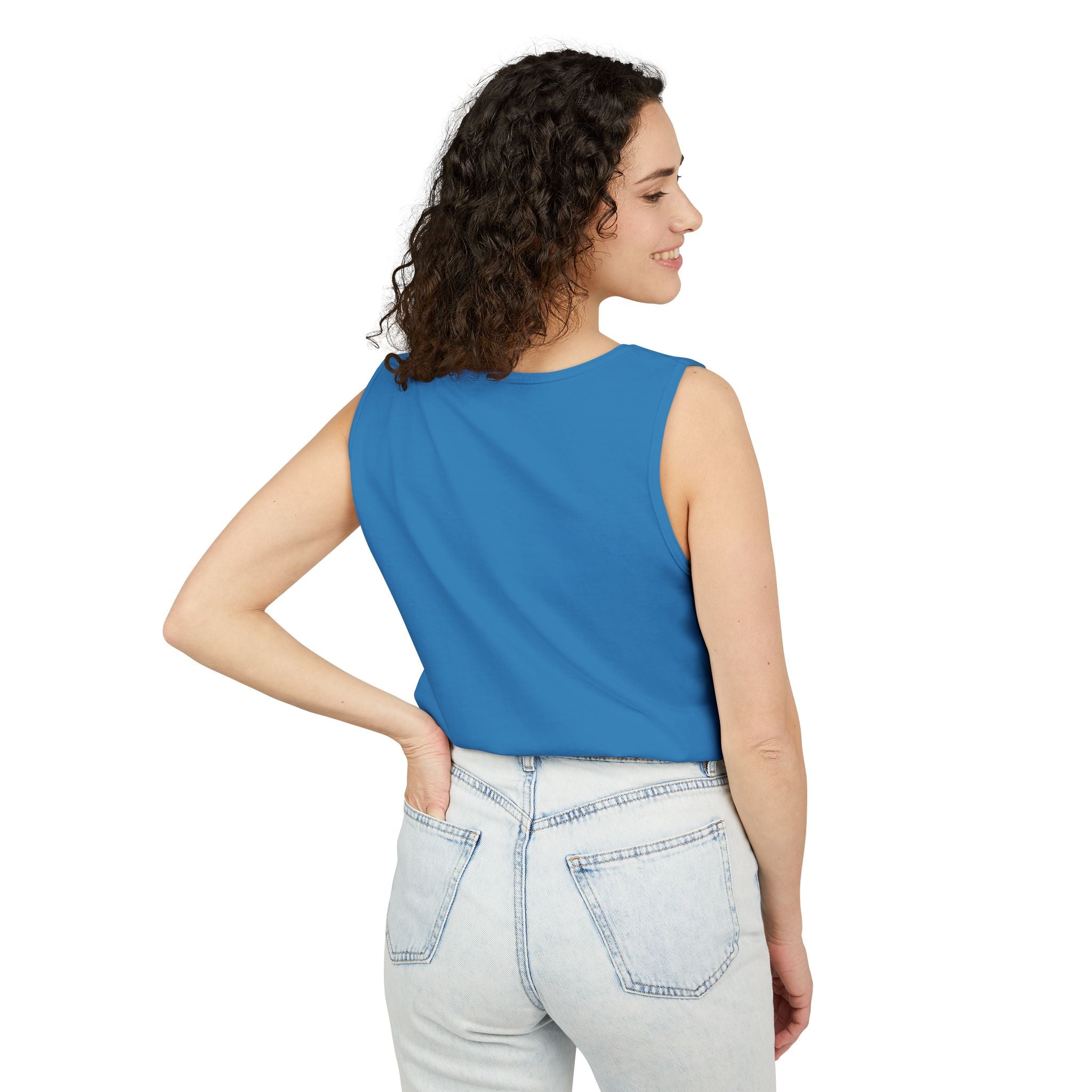Garment-Dyed Tank Top with 'Real' Design, Summer Wear, Casual Shirt, Holiday Gift, Layering Essential, Positive Vibes