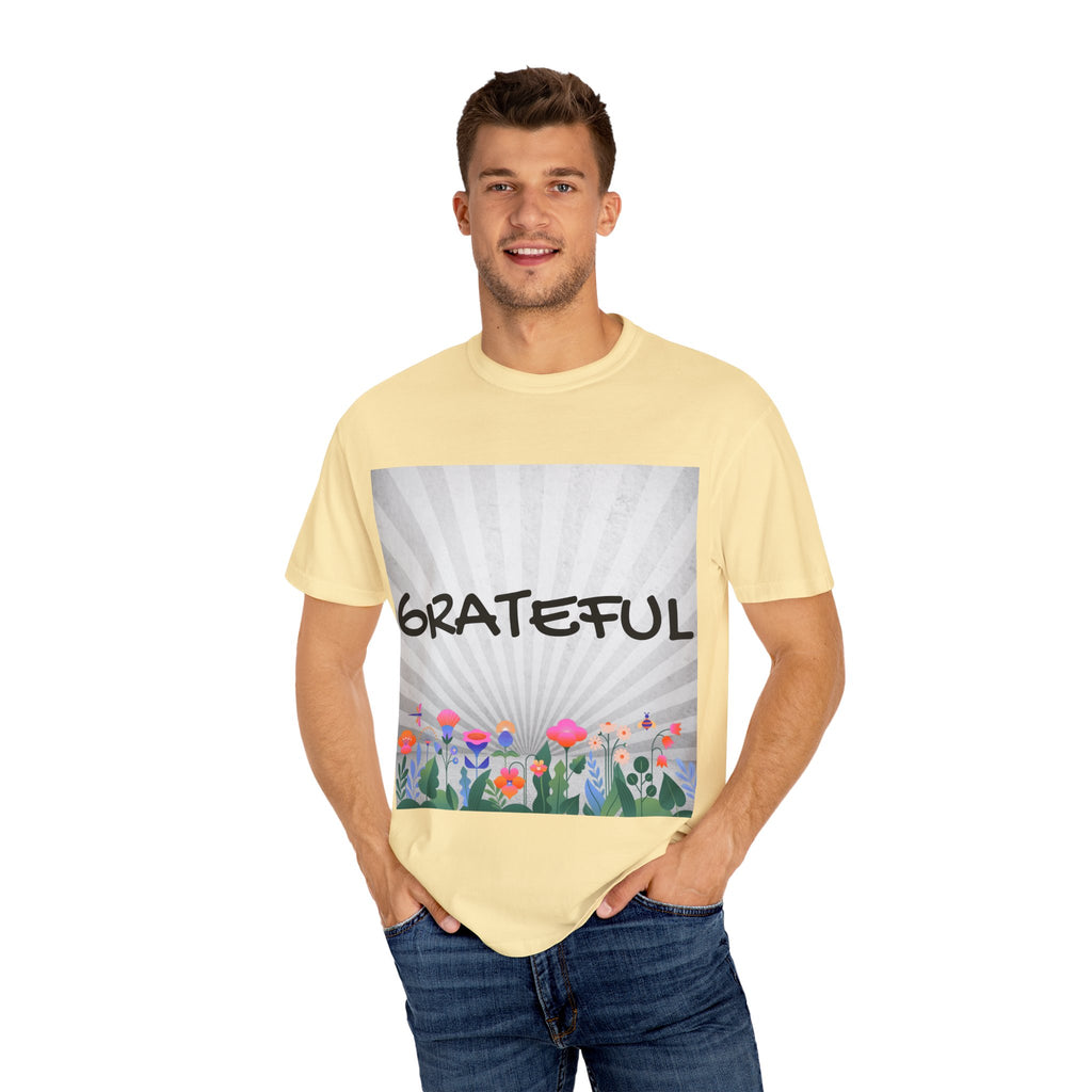 Grateful Floral T-Shirt, Positive Vibe Tee, Gift for Friends, Motivational Apparel, Spring or Summer Style