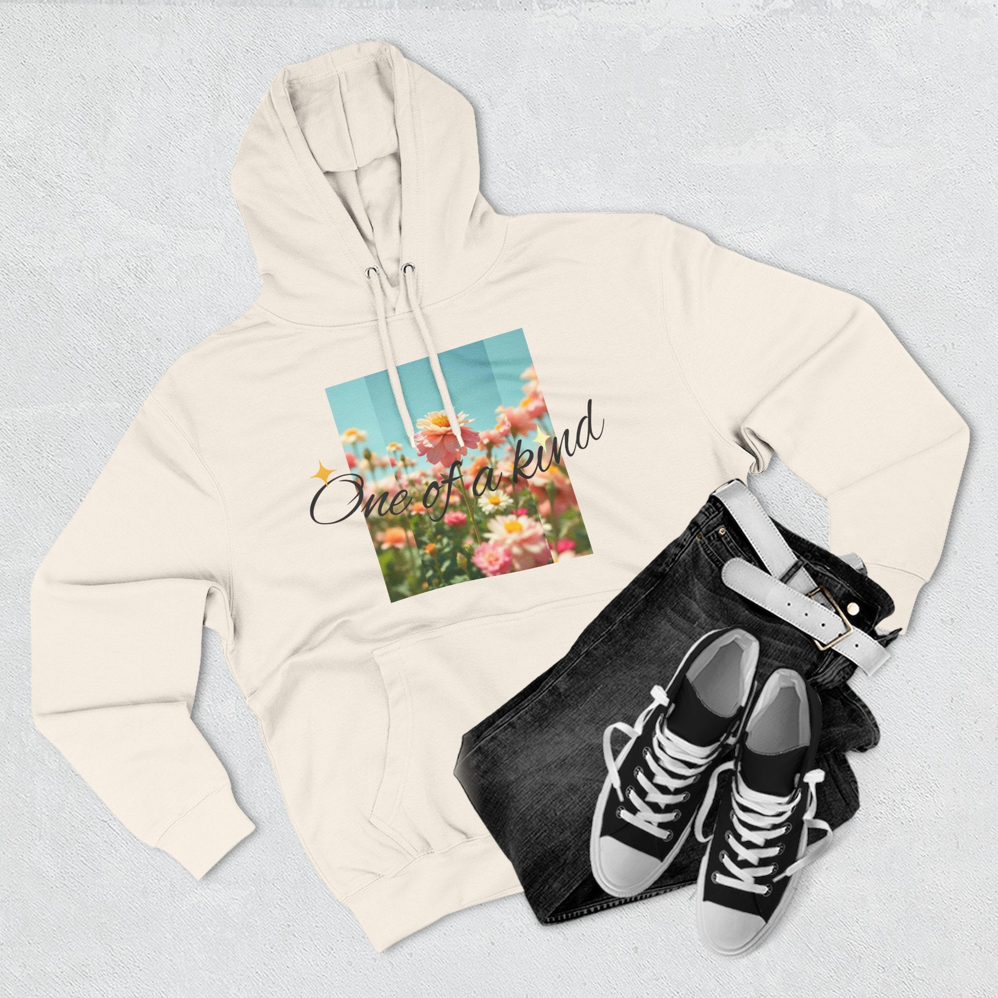 Unique Floral Fleece Hoodie, Cozy Casual Wear, Gift for Her, Trendy Sweatshirt, Spring Fashion, Matching Outfits