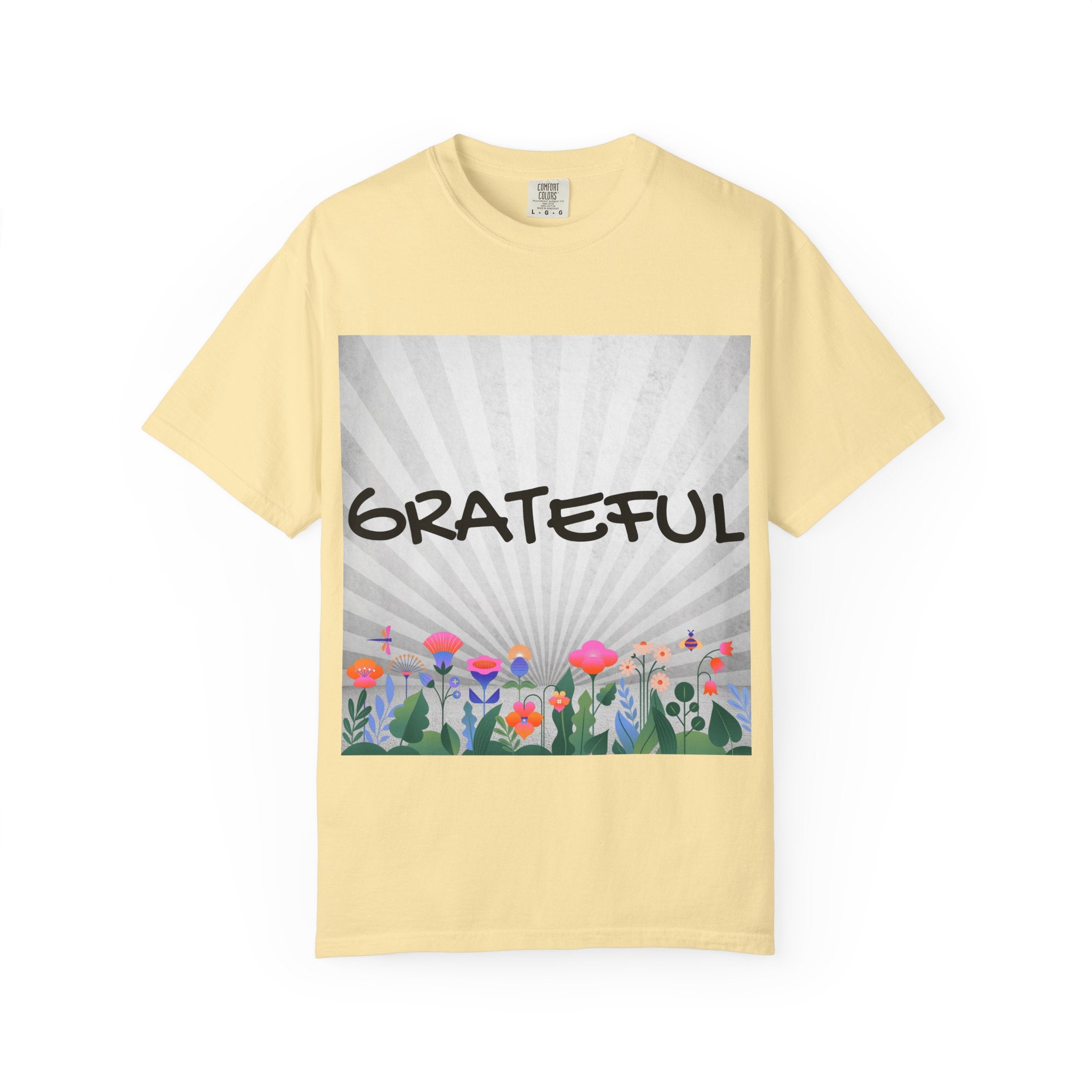 Grateful Floral T-Shirt, Positive Vibe Tee, Gift for Friends, Motivational Apparel, Spring or Summer Style