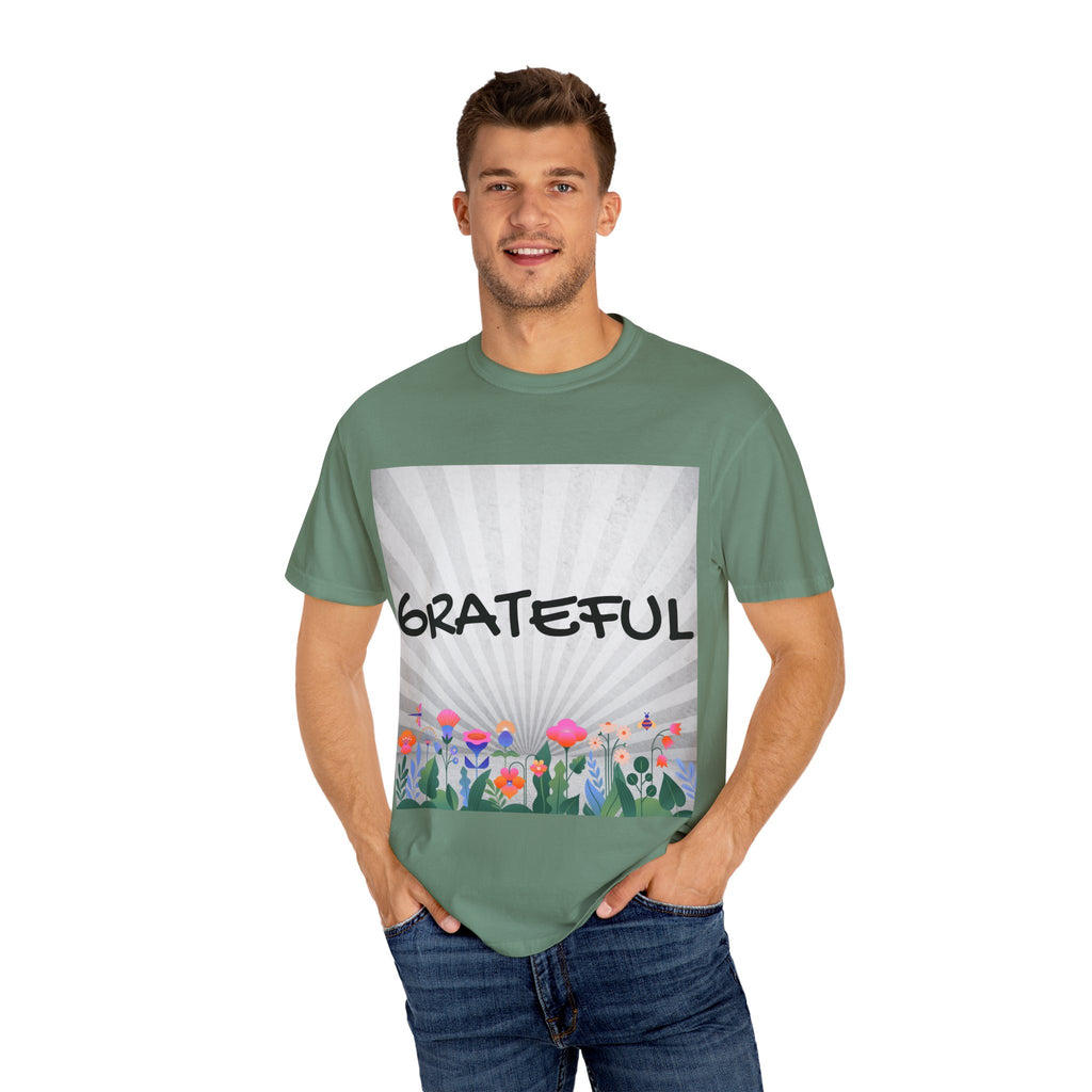 Grateful Floral T-Shirt, Positive Vibe Tee, Gift for Friends, Motivational Apparel, Spring or Summer Style