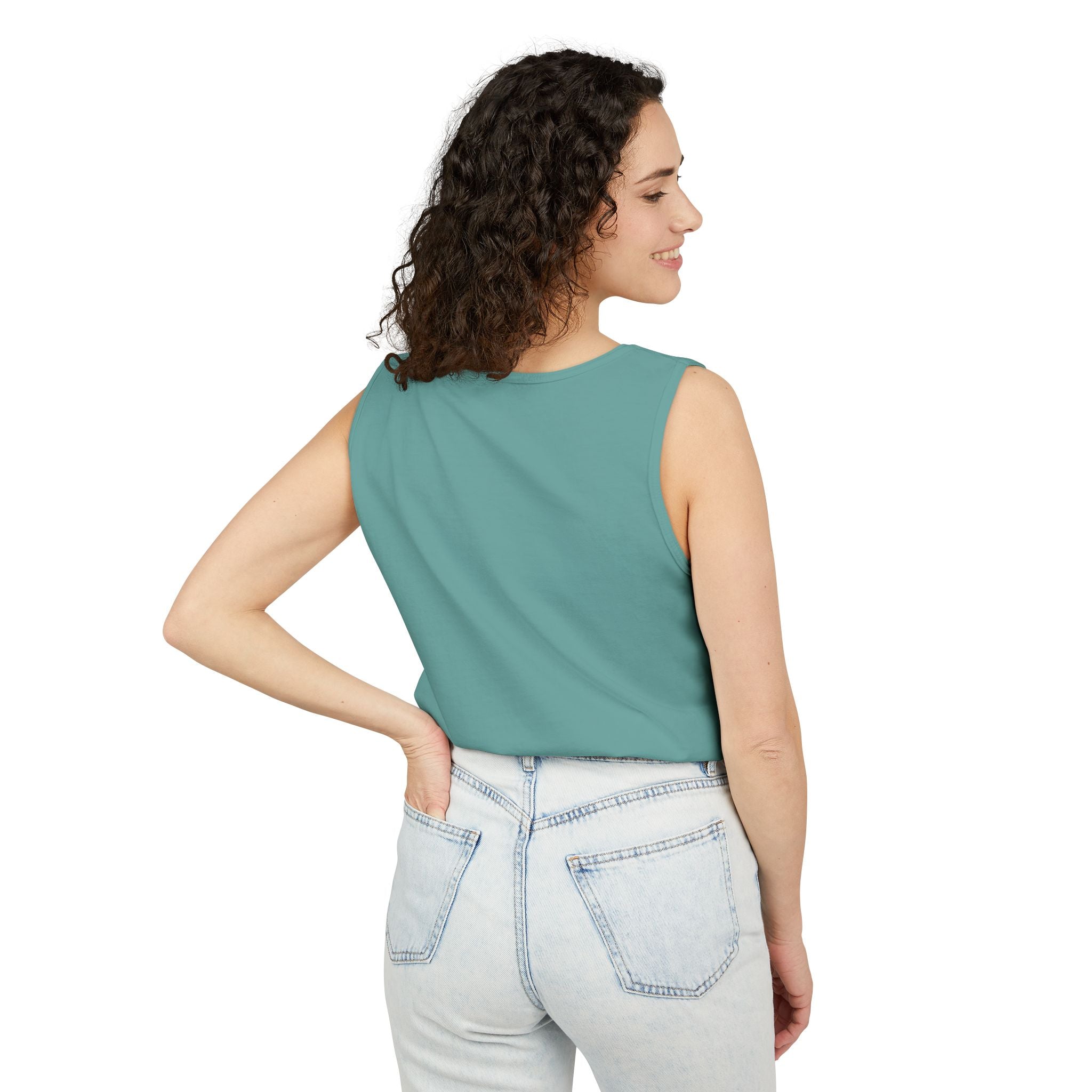 Garment-Dyed Tank Top with 'Real' Design, Summer Wear, Casual Shirt, Holiday Gift, Layering Essential, Positive Vibes