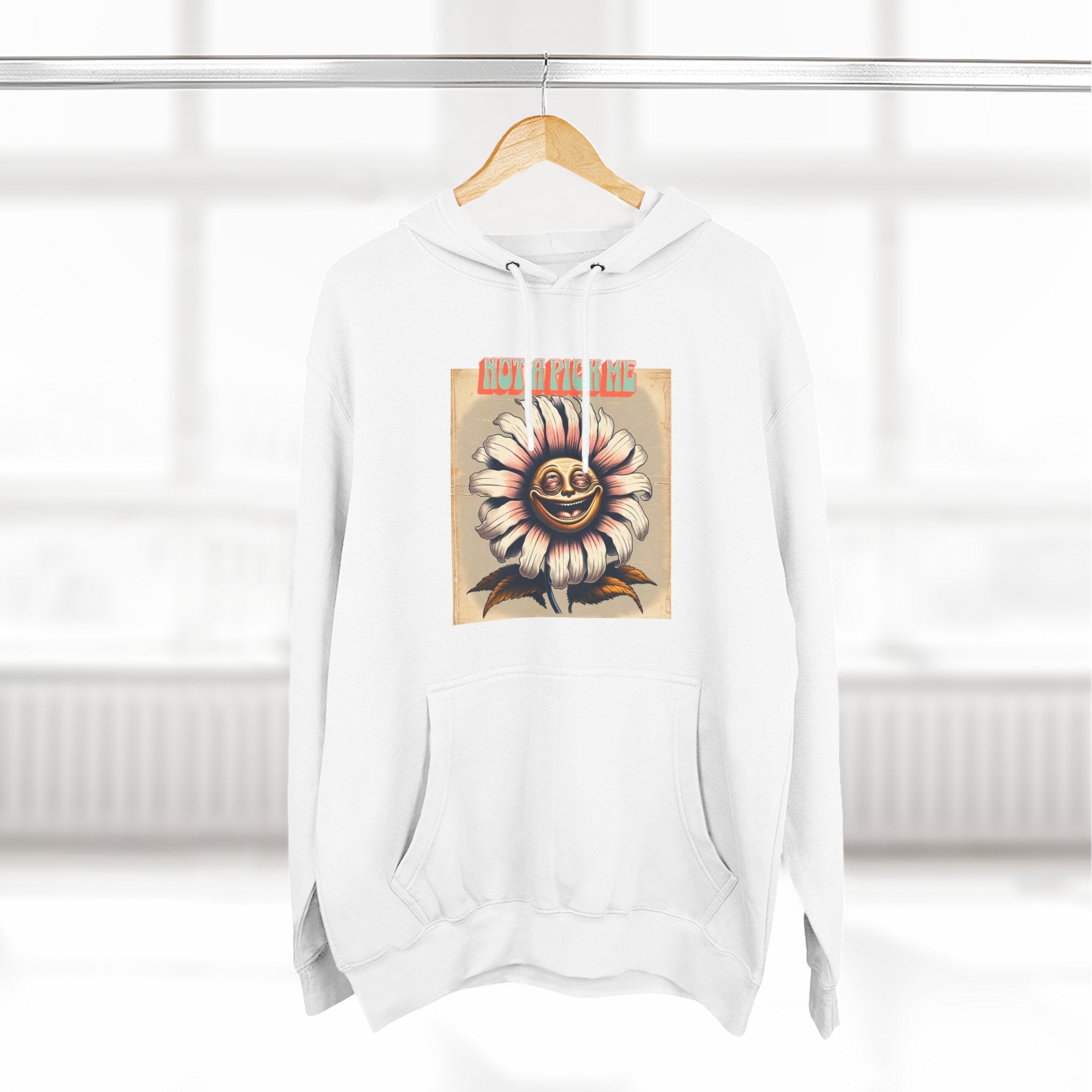 Retro Floral Smile Hoodie, Cozy Fleece Hoodie for Every Occasion, Unique Gift for Flower Lovers, Trending Vintage Style, Perfect for Fall