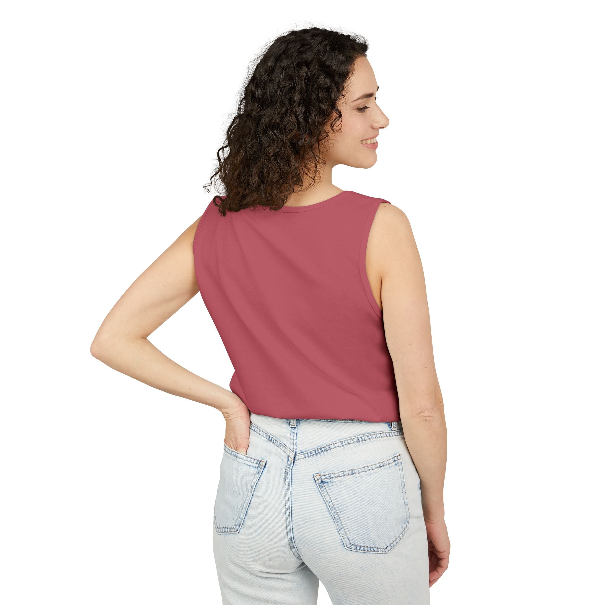 Garment-Dyed Tank Top with 'Real' Design, Summer Wear, Casual Shirt, Holiday Gift, Layering Essential, Positive Vibes