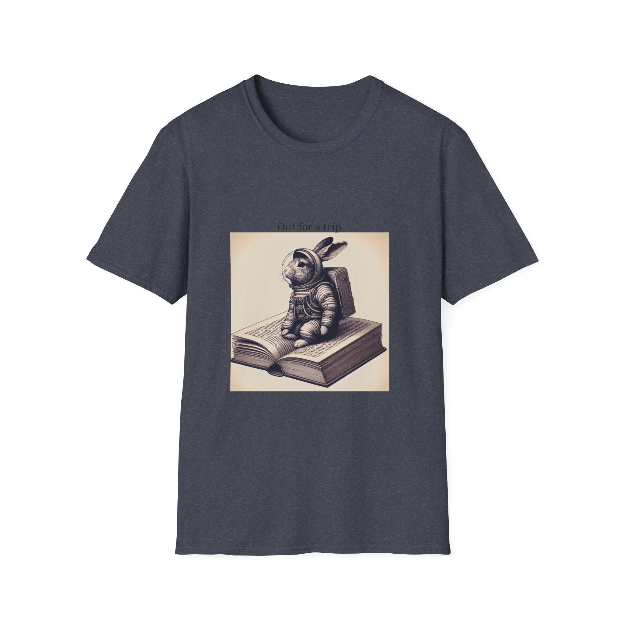 Astronaut Bunny T-Shirt, Cozy Illustration Top, Gift for Book Lovers, Quirky Fashion, Weekend Wear