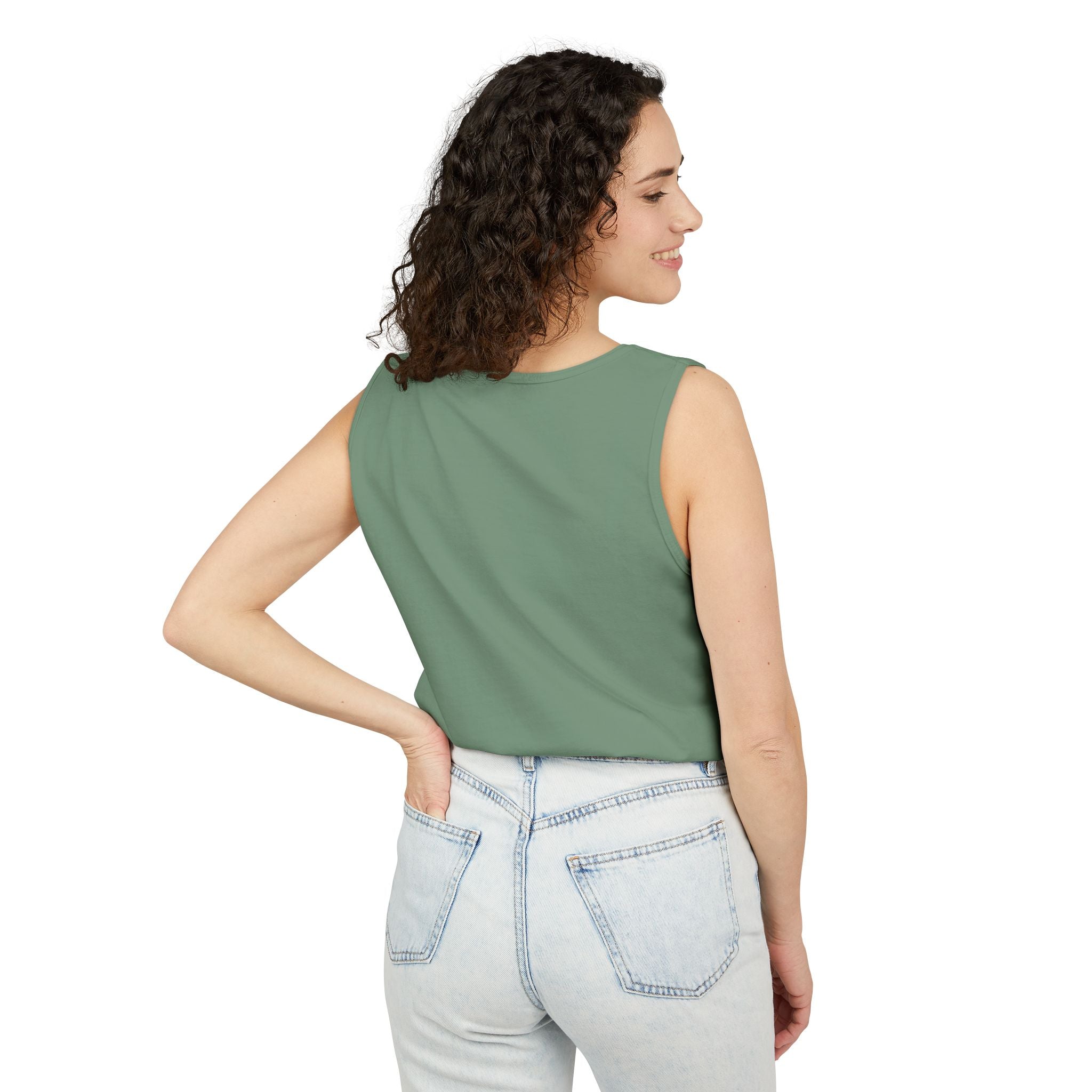 Garment-Dyed Tank Top with 'Real' Design, Summer Wear, Casual Shirt, Holiday Gift, Layering Essential, Positive Vibes