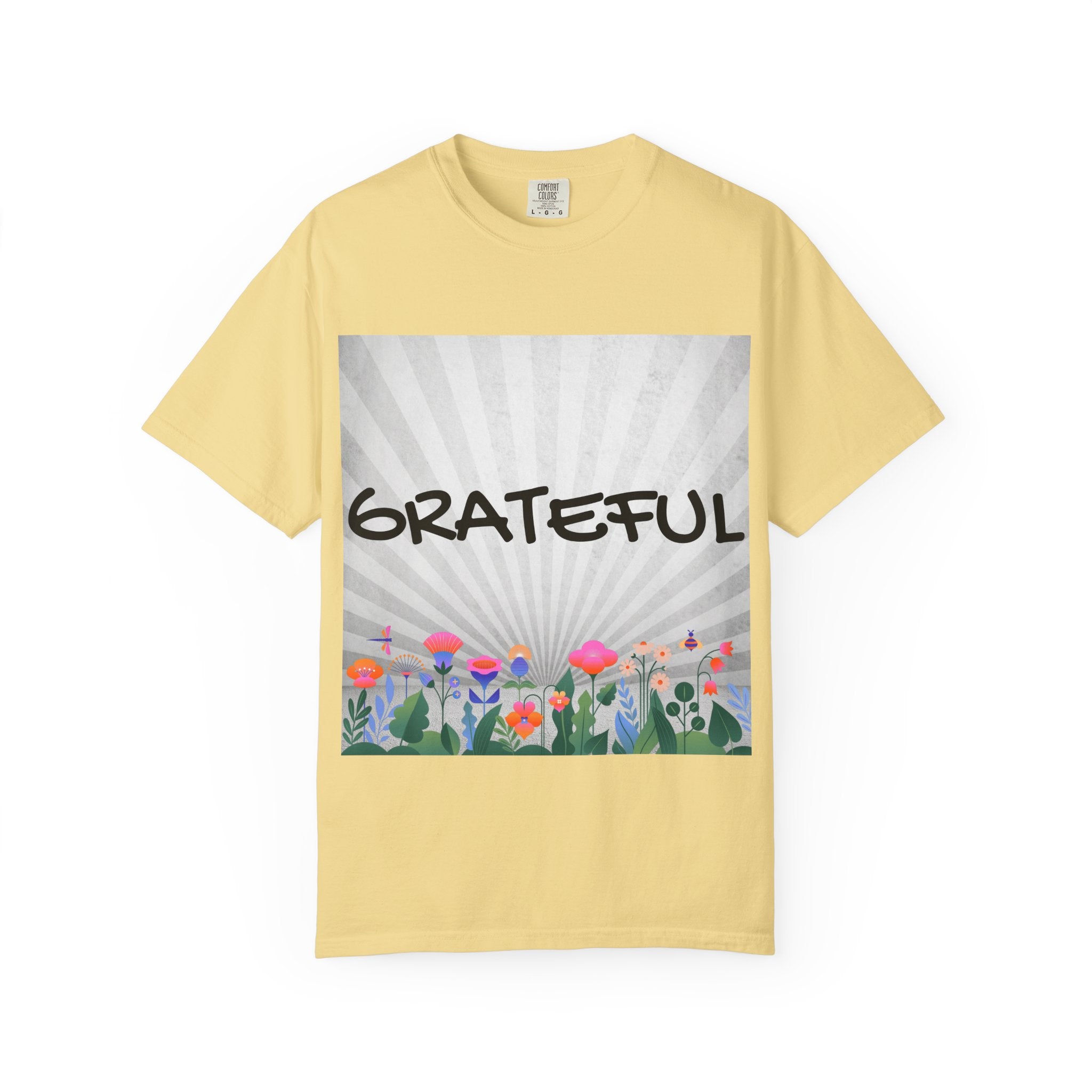 Grateful Floral T-Shirt, Positive Vibe Tee, Gift for Friends, Motivational Apparel, Spring or Summer Style