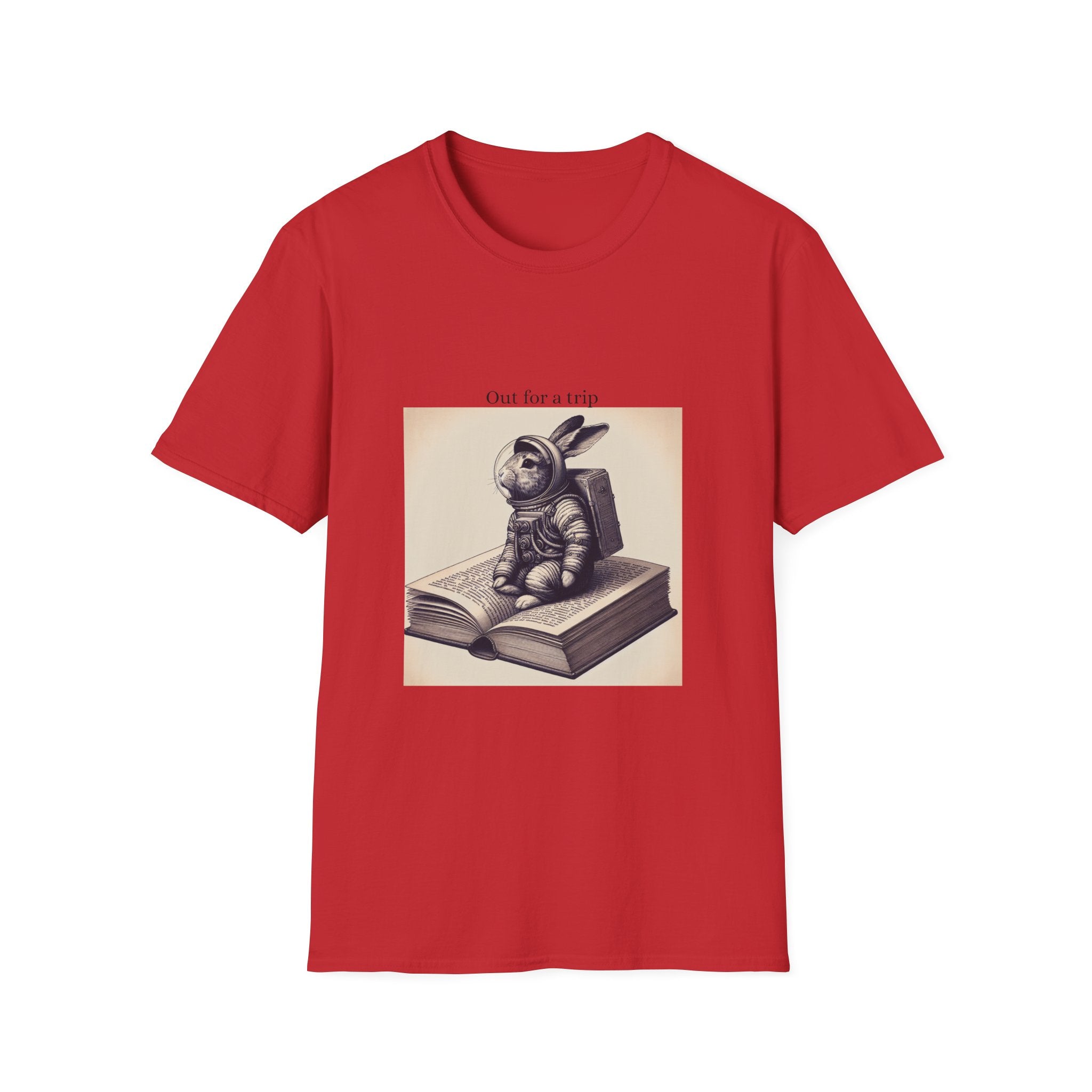 Astronaut Bunny T-Shirt, Cozy Illustration Top, Gift for Book Lovers, Quirky Fashion, Weekend Wear
