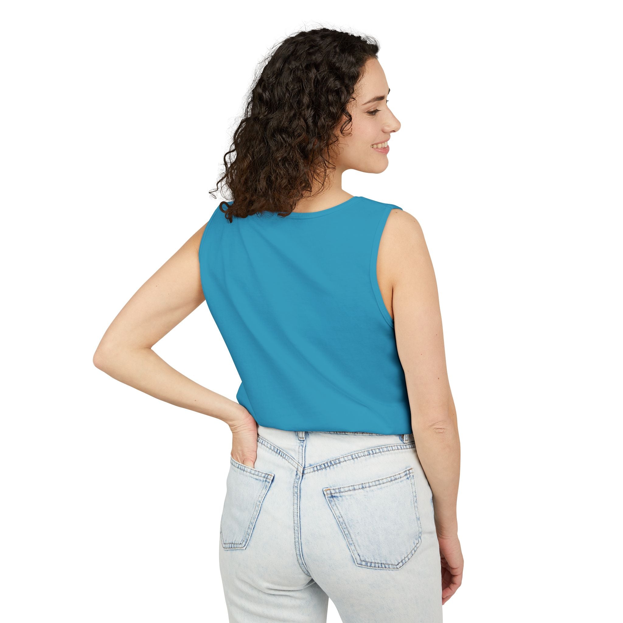 Garment-Dyed Tank Top with 'Real' Design, Summer Wear, Casual Shirt, Holiday Gift, Layering Essential, Positive Vibes