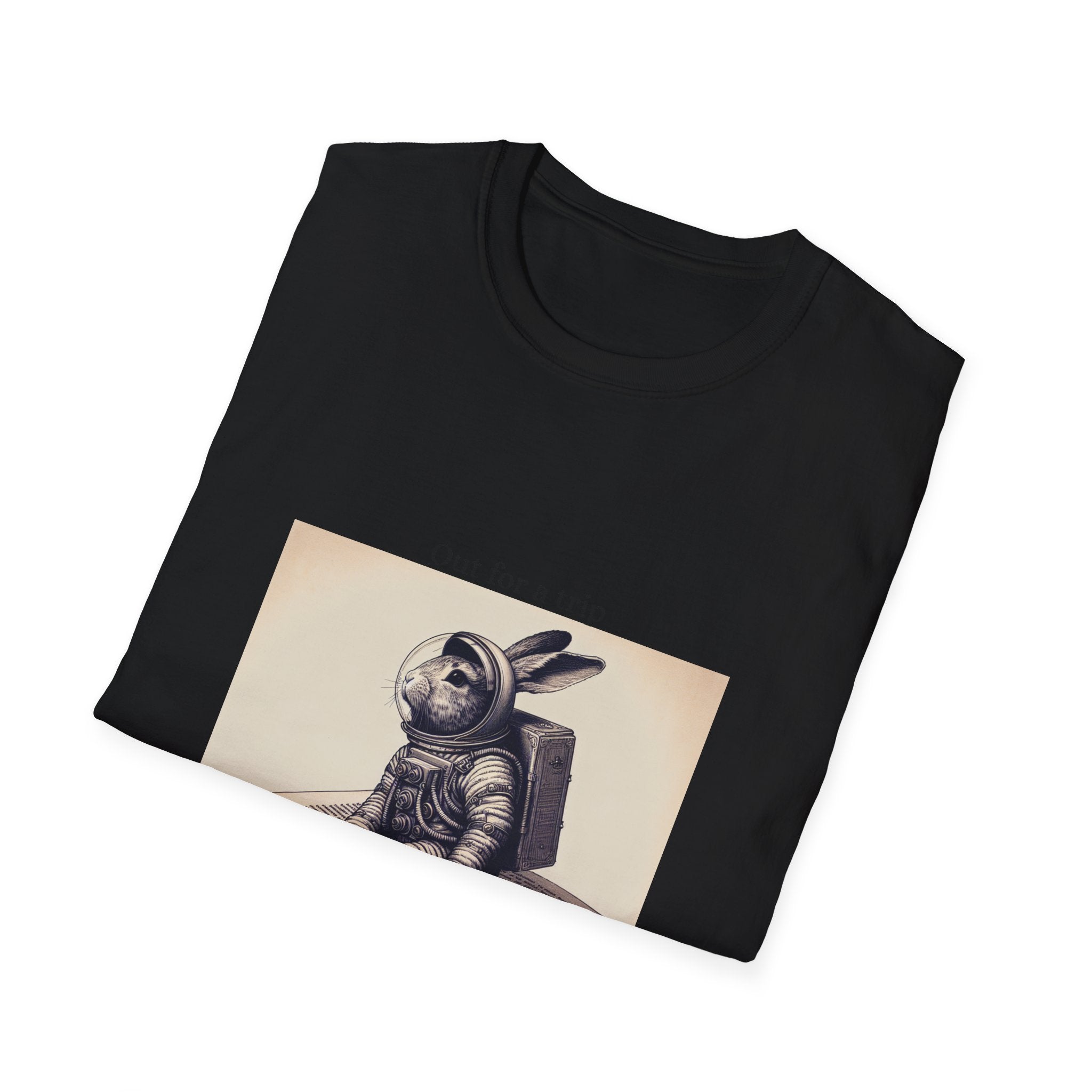 Astronaut Bunny T-Shirt, Cozy Illustration Top, Gift for Book Lovers, Quirky Fashion, Weekend Wear