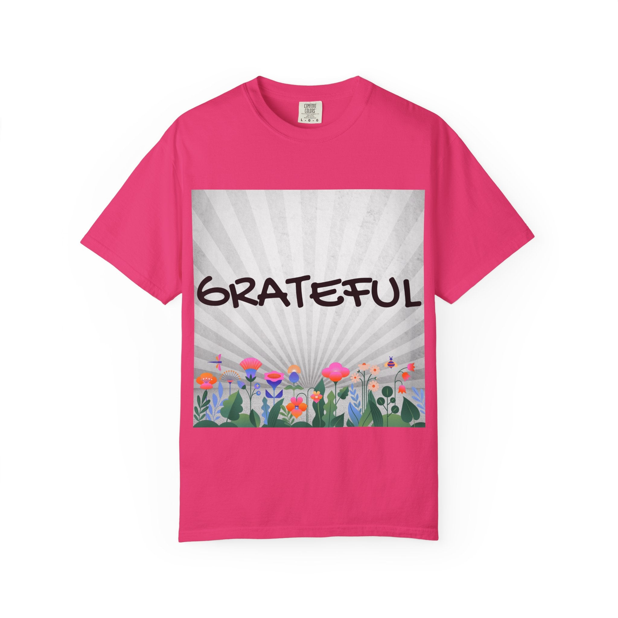 Grateful Floral T-Shirt, Positive Vibe Tee, Gift for Friends, Motivational Apparel, Spring or Summer Style