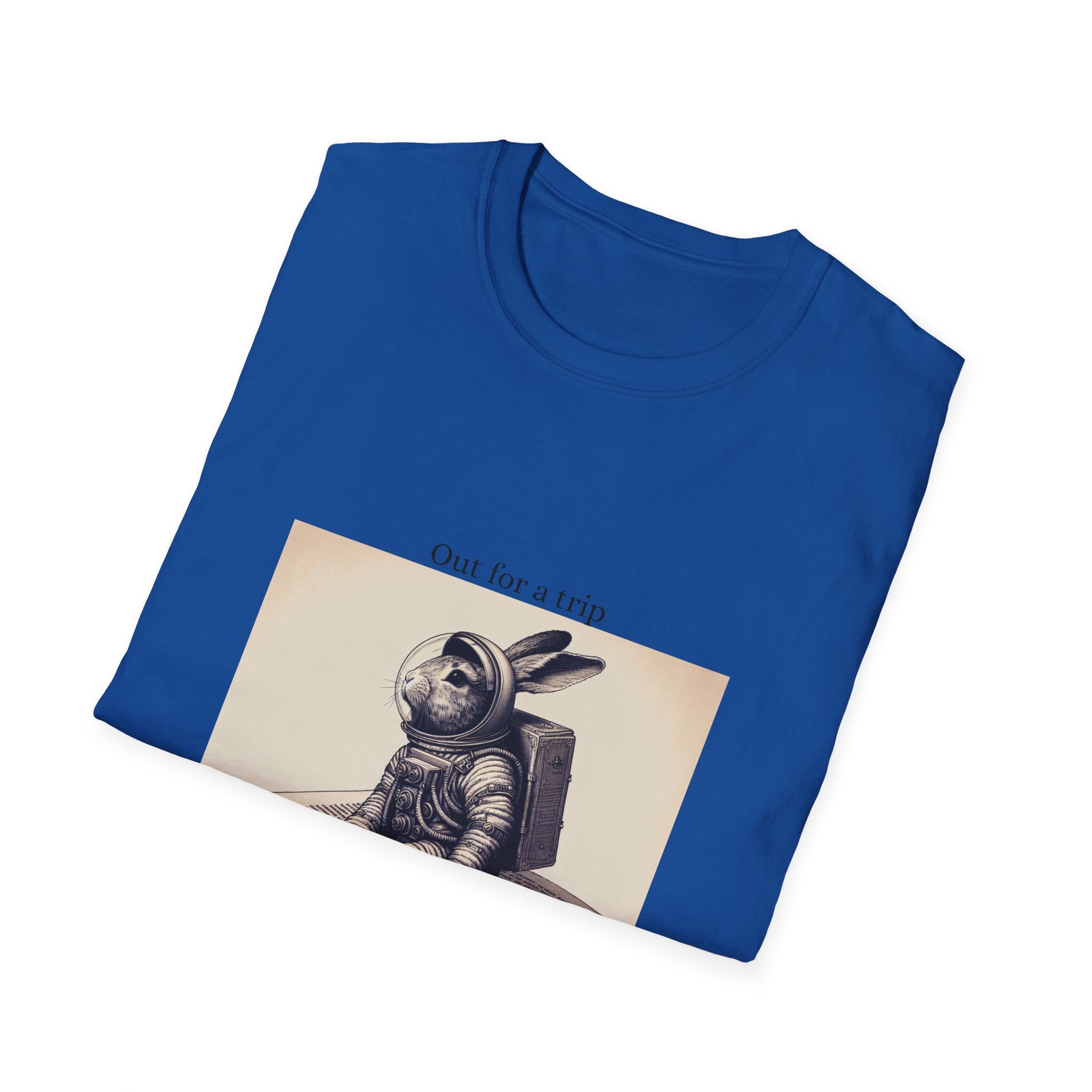 Astronaut Bunny T-Shirt, Cozy Illustration Top, Gift for Book Lovers, Quirky Fashion, Weekend Wear