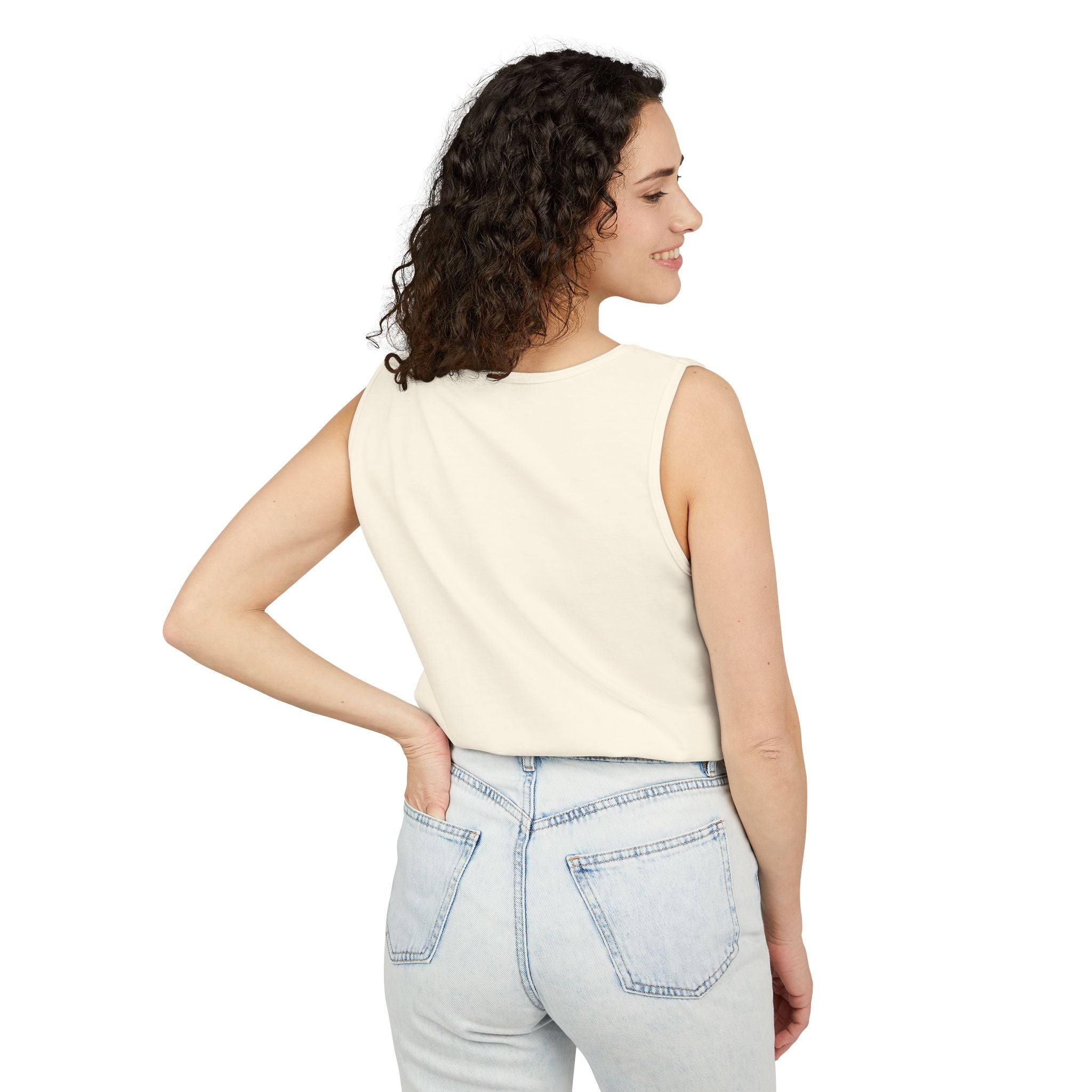 Garment-Dyed Tank Top with 'Real' Design, Summer Wear, Casual Shirt, Holiday Gift, Layering Essential, Positive Vibes