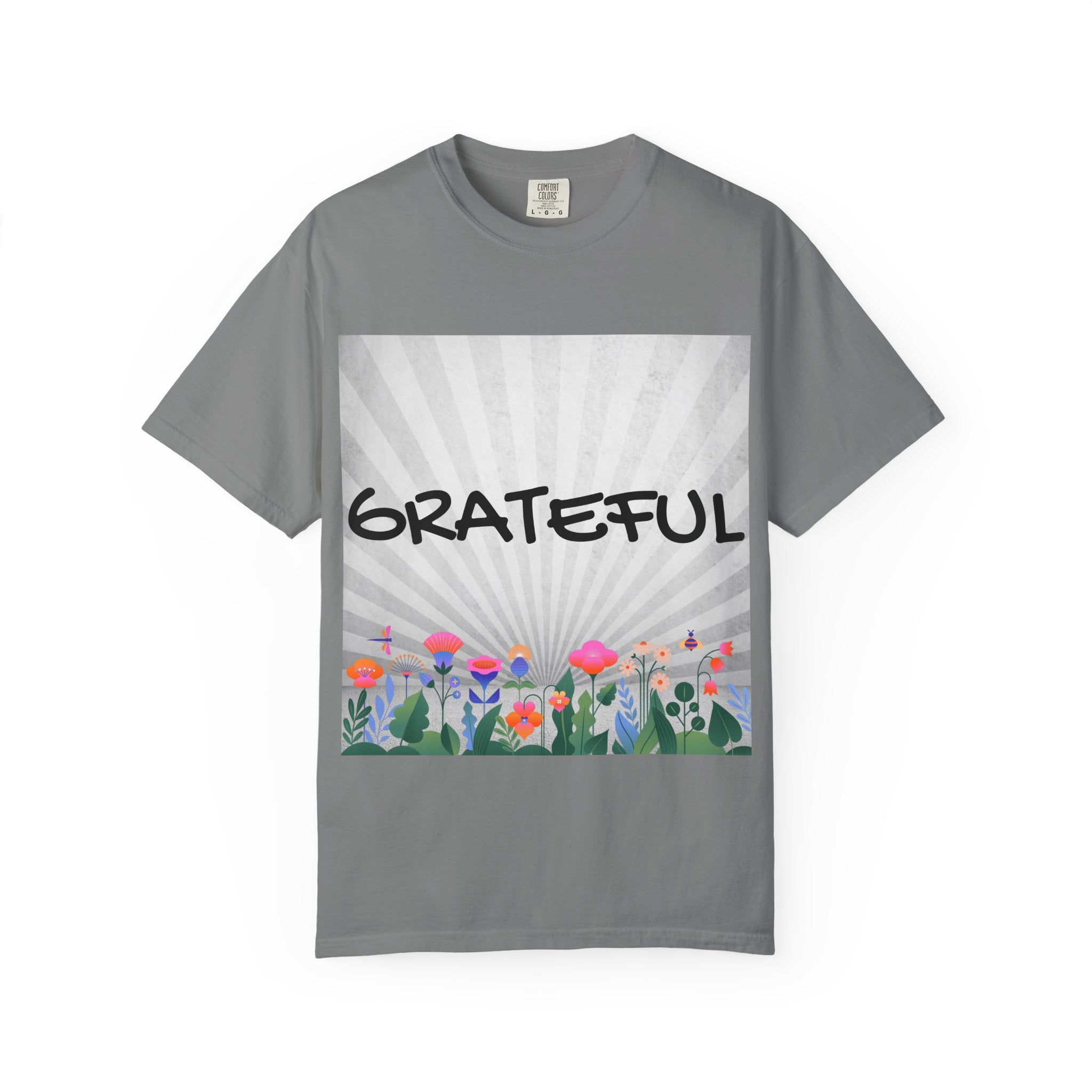 Grateful Floral T-Shirt, Positive Vibe Tee, Gift for Friends, Motivational Apparel, Spring or Summer Style