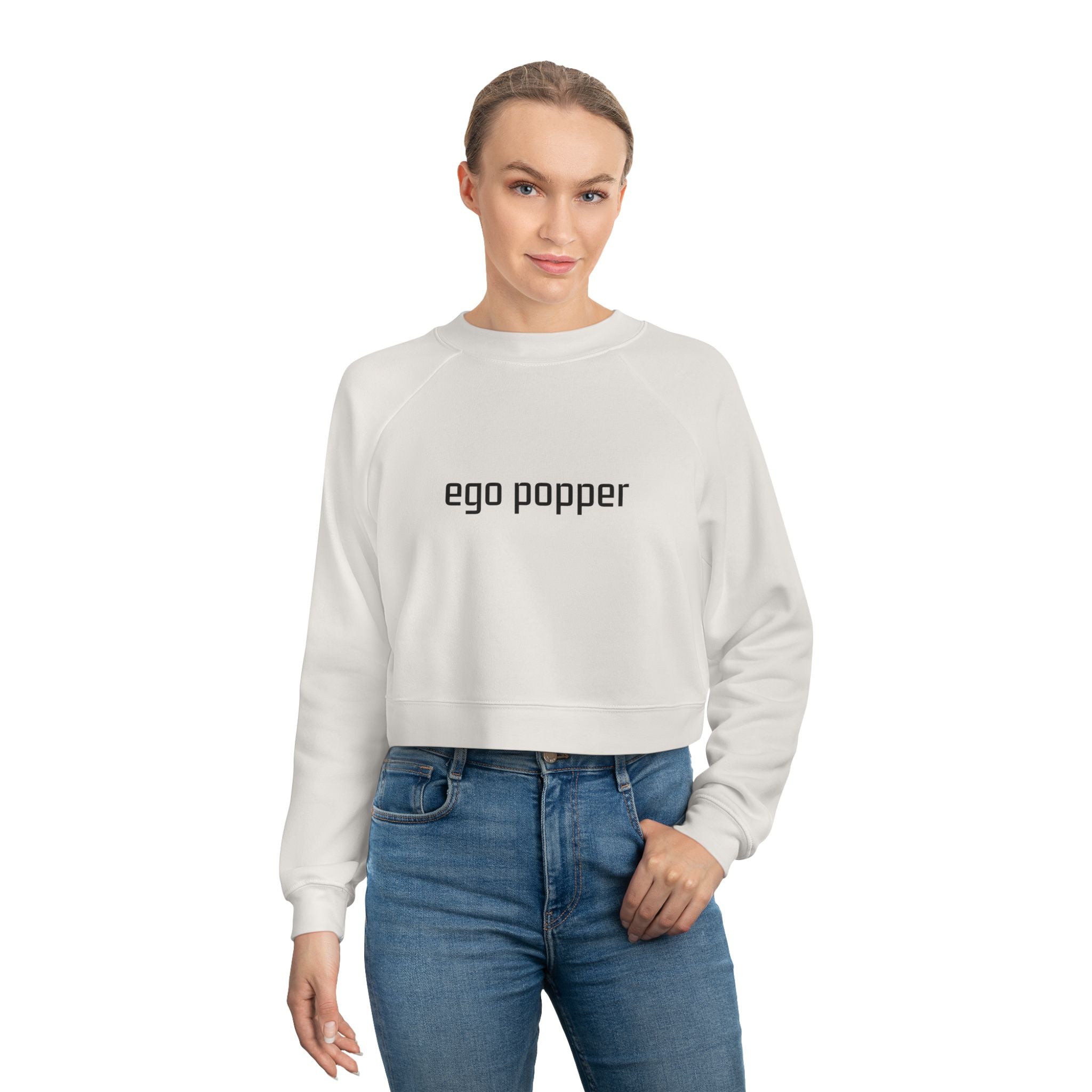 Ego Popper Cropped Pullover, Trendy Womens Sweatshirt, Casual Streetwear, Perfect Gift for Her, Lounge Wear