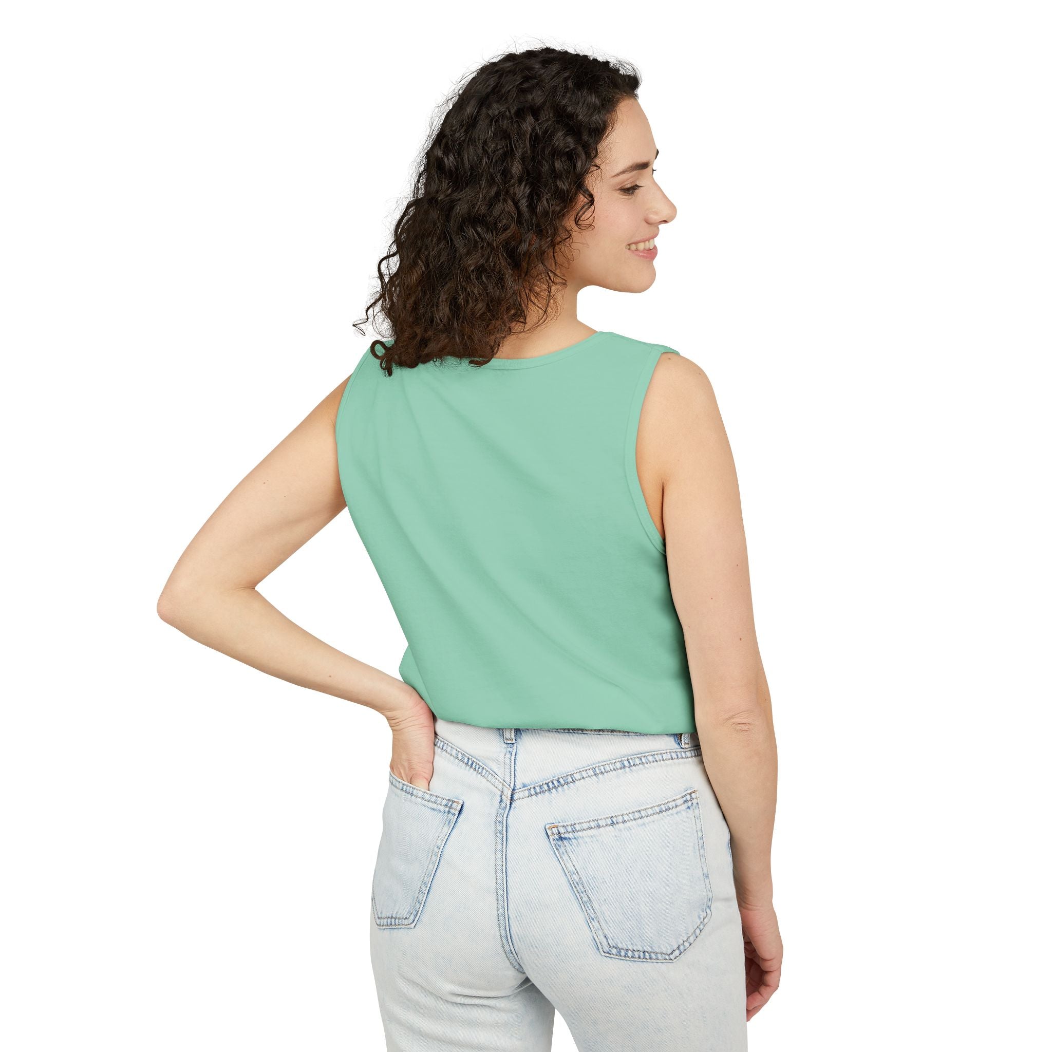 Garment-Dyed Tank Top with 'Real' Design, Summer Wear, Casual Shirt, Holiday Gift, Layering Essential, Positive Vibes