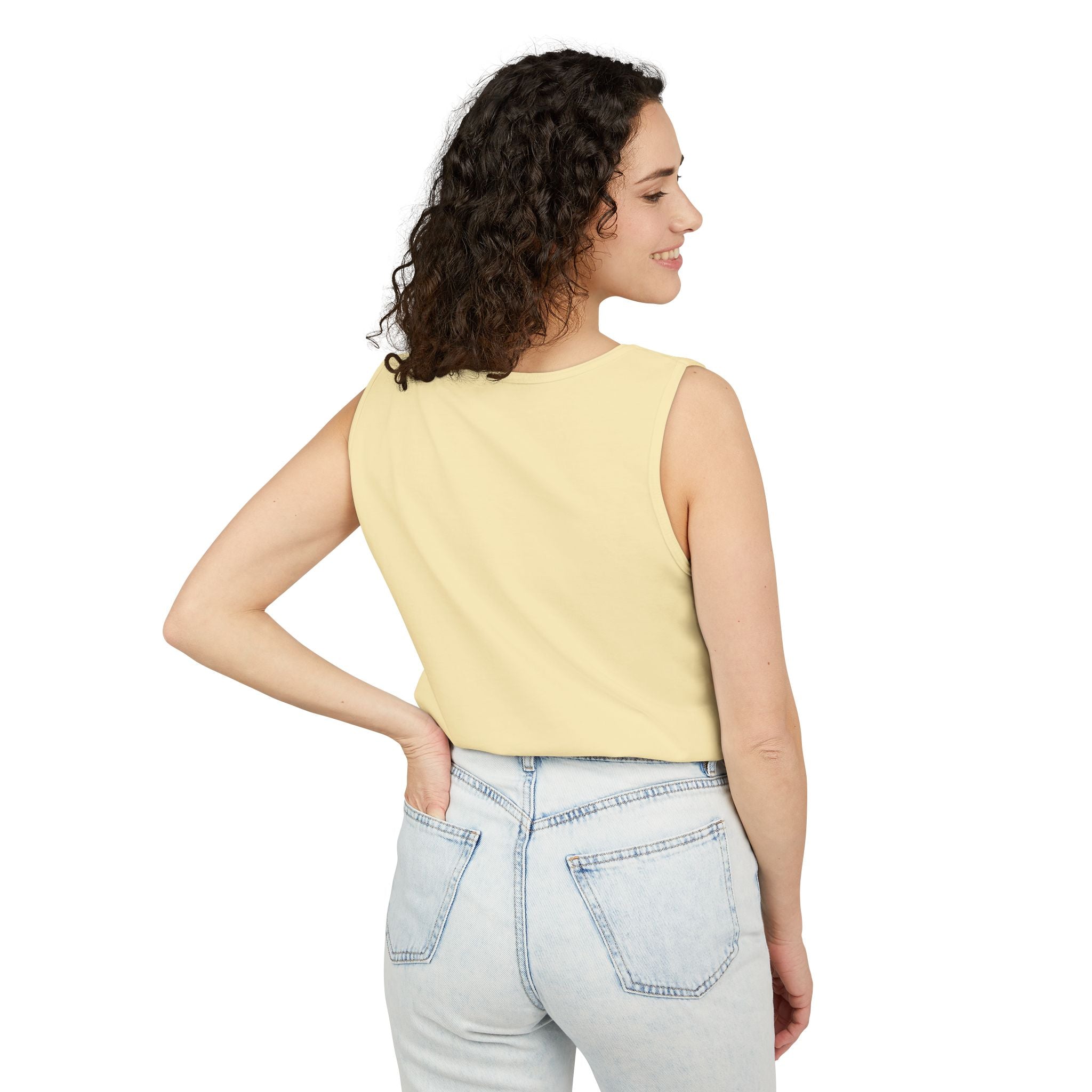 Garment-Dyed Tank Top with 'Real' Design, Summer Wear, Casual Shirt, Holiday Gift, Layering Essential, Positive Vibes