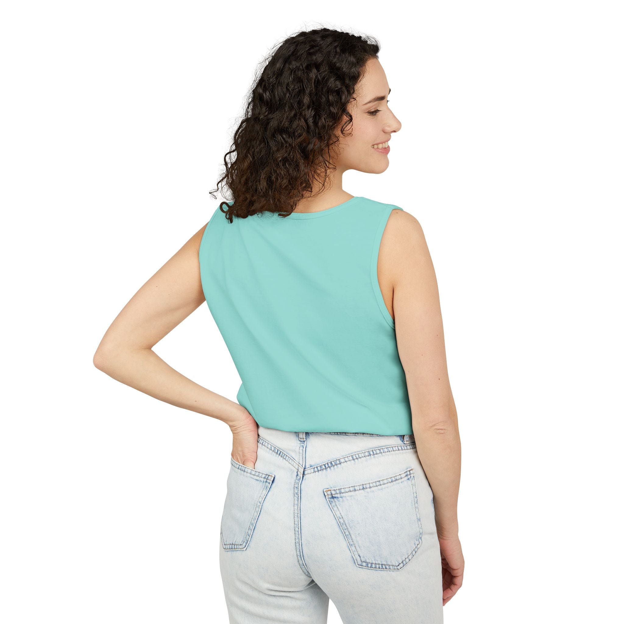 Garment-Dyed Tank Top with 'Real' Design, Summer Wear, Casual Shirt, Holiday Gift, Layering Essential, Positive Vibes