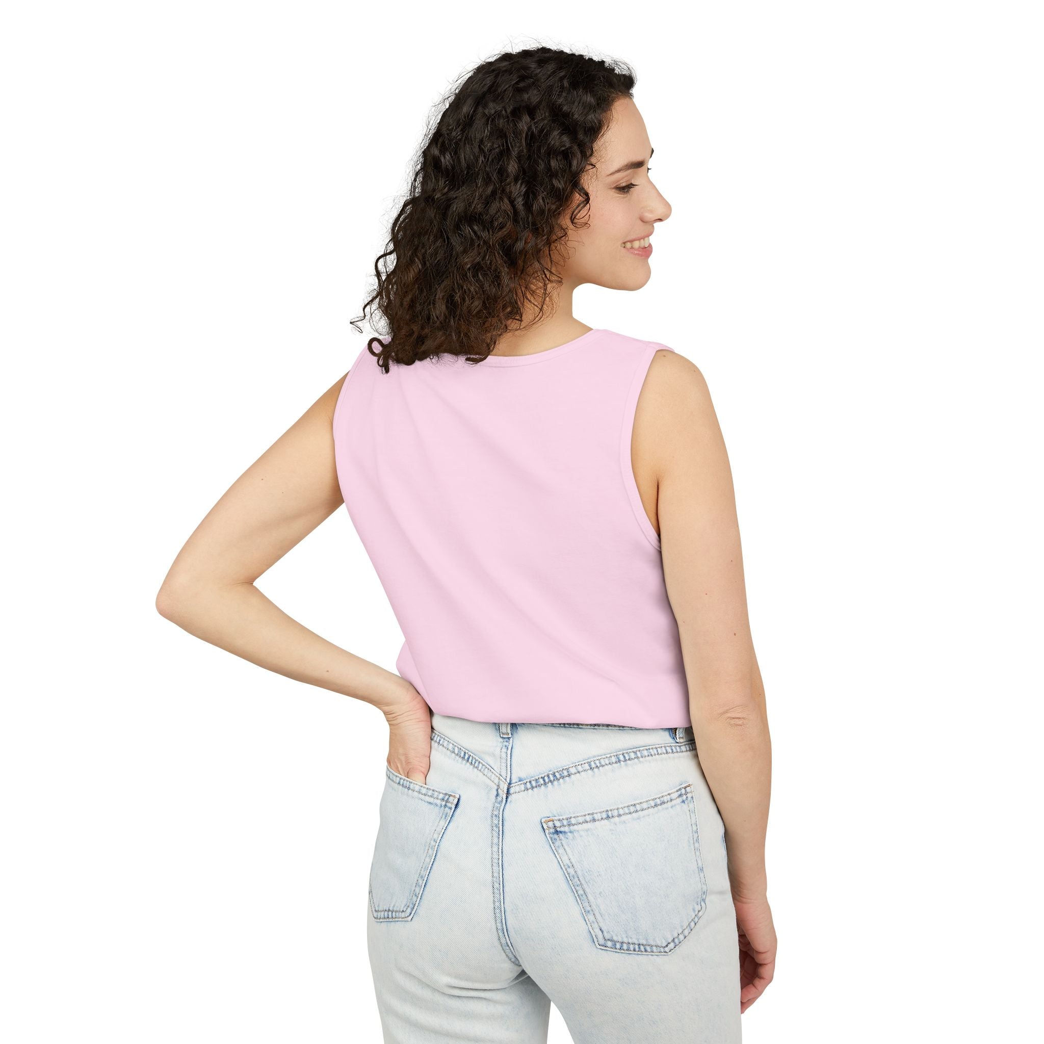 Garment-Dyed Tank Top with 'Real' Design, Summer Wear, Casual Shirt, Holiday Gift, Layering Essential, Positive Vibes