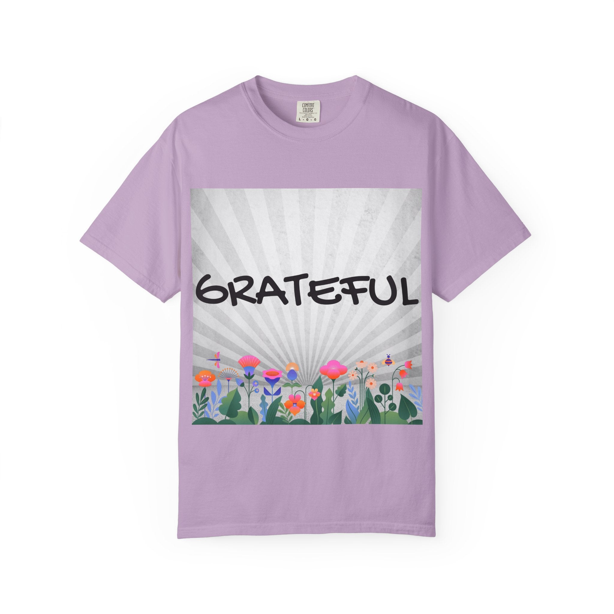 Grateful Floral T-Shirt, Positive Vibe Tee, Gift for Friends, Motivational Apparel, Spring or Summer Style
