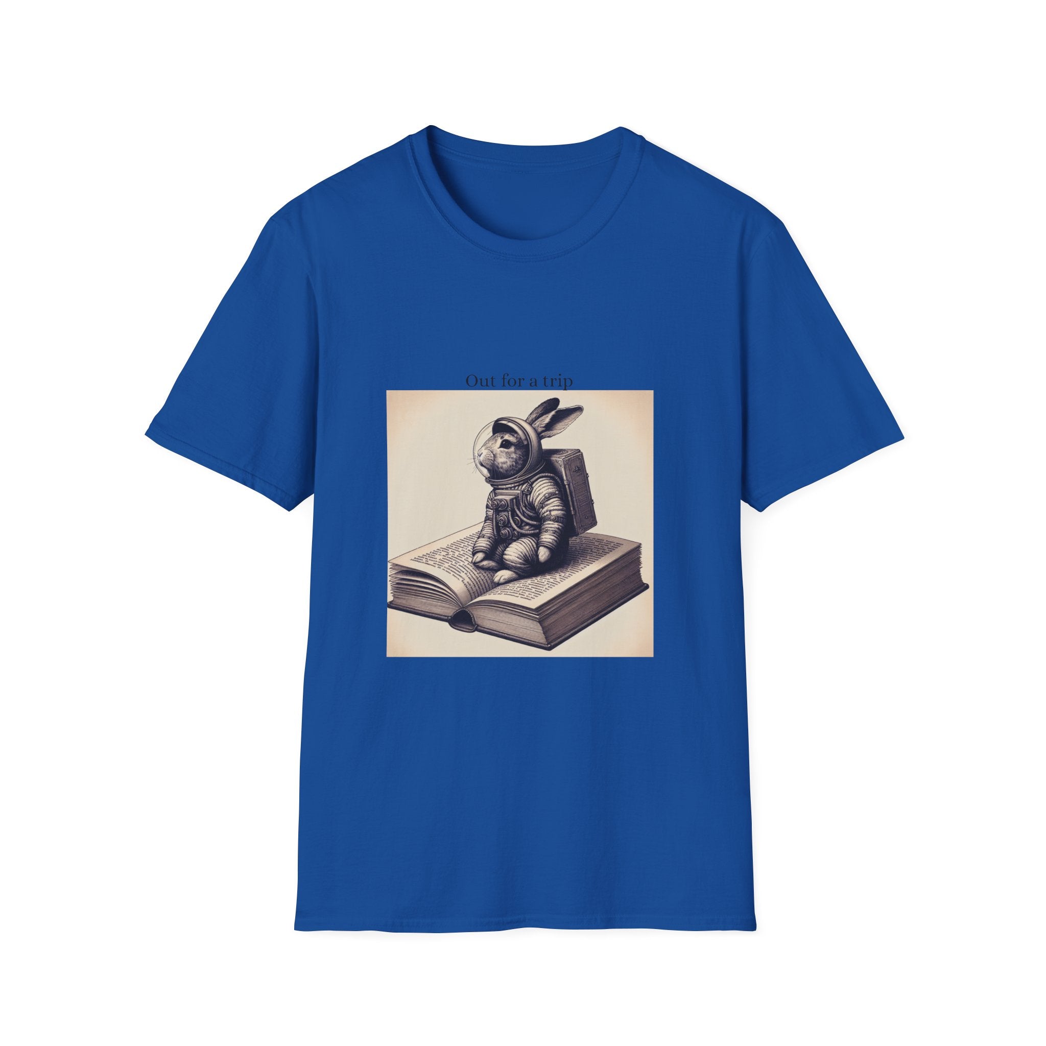 Astronaut Bunny T-Shirt, Cozy Illustration Top, Gift for Book Lovers, Quirky Fashion, Weekend Wear