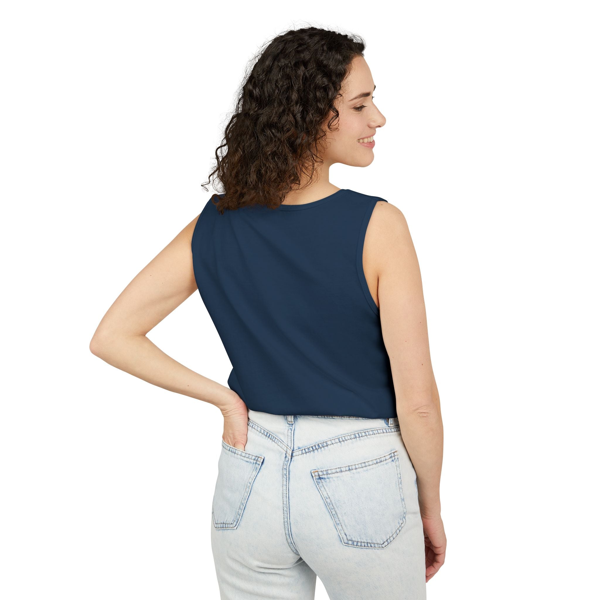 Garment-Dyed Tank Top with 'Real' Design, Summer Wear, Casual Shirt, Holiday Gift, Layering Essential, Positive Vibes