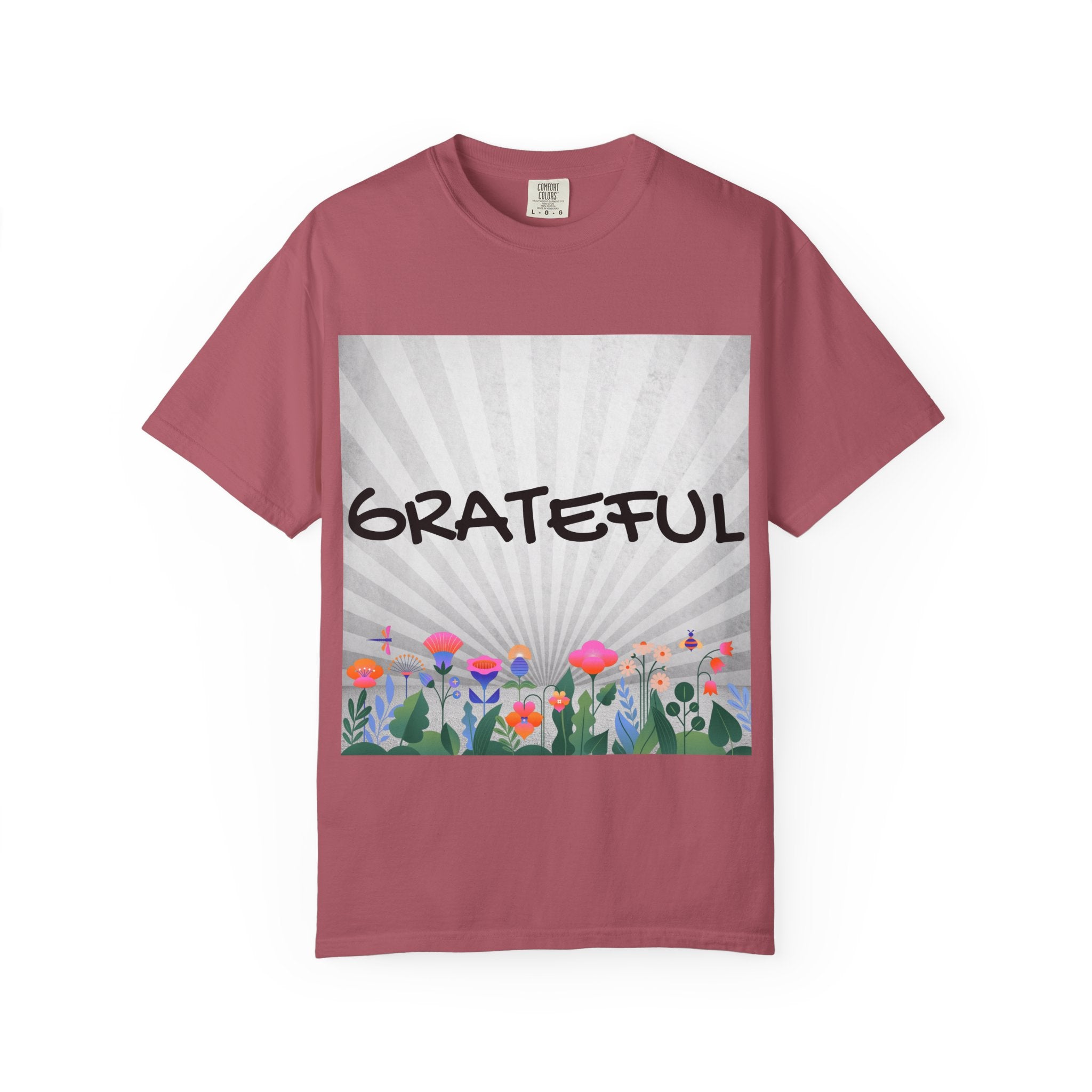 Grateful Floral T-Shirt, Positive Vibe Tee, Gift for Friends, Motivational Apparel, Spring or Summer Style