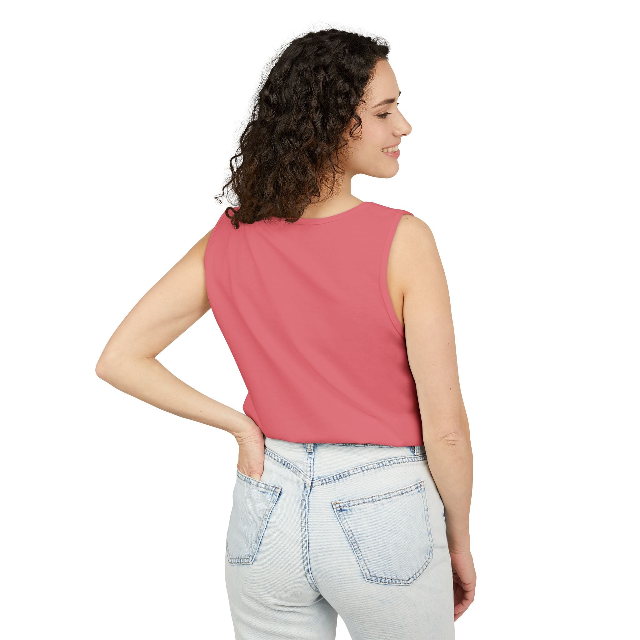 Garment-Dyed Tank Top with 'Real' Design, Summer Wear, Casual Shirt, Holiday Gift, Layering Essential, Positive Vibes