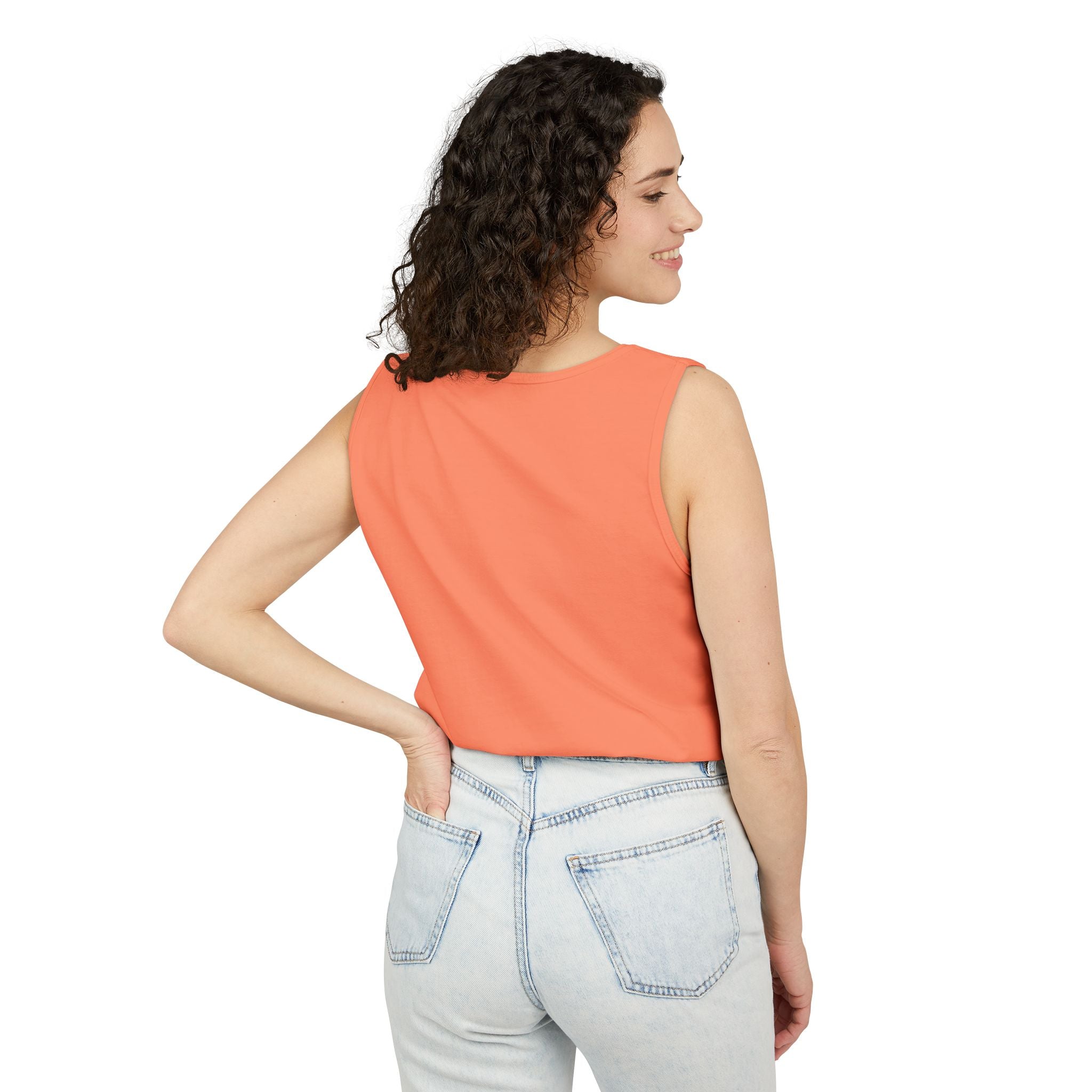 Garment-Dyed Tank Top with 'Real' Design, Summer Wear, Casual Shirt, Holiday Gift, Layering Essential, Positive Vibes