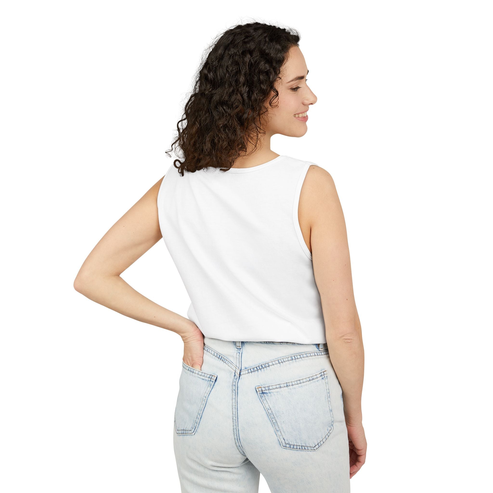 Garment-Dyed Tank Top with 'Real' Design, Summer Wear, Casual Shirt, Holiday Gift, Layering Essential, Positive Vibes