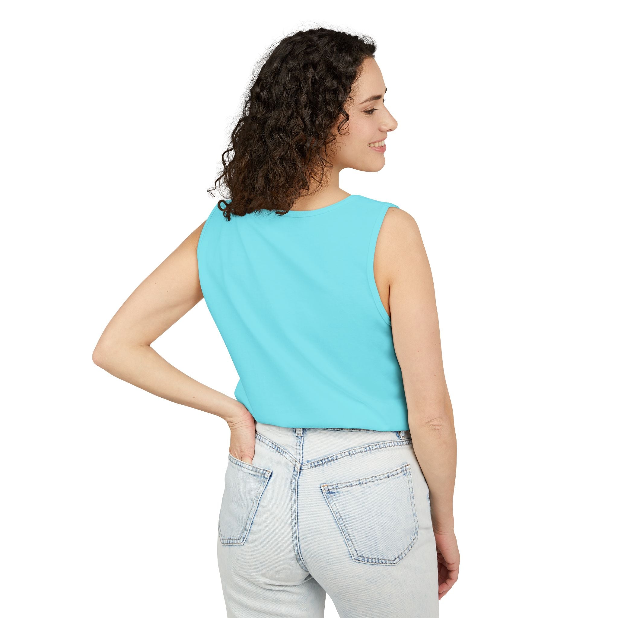 Garment-Dyed Tank Top with 'Real' Design, Summer Wear, Casual Shirt, Holiday Gift, Layering Essential, Positive Vibes