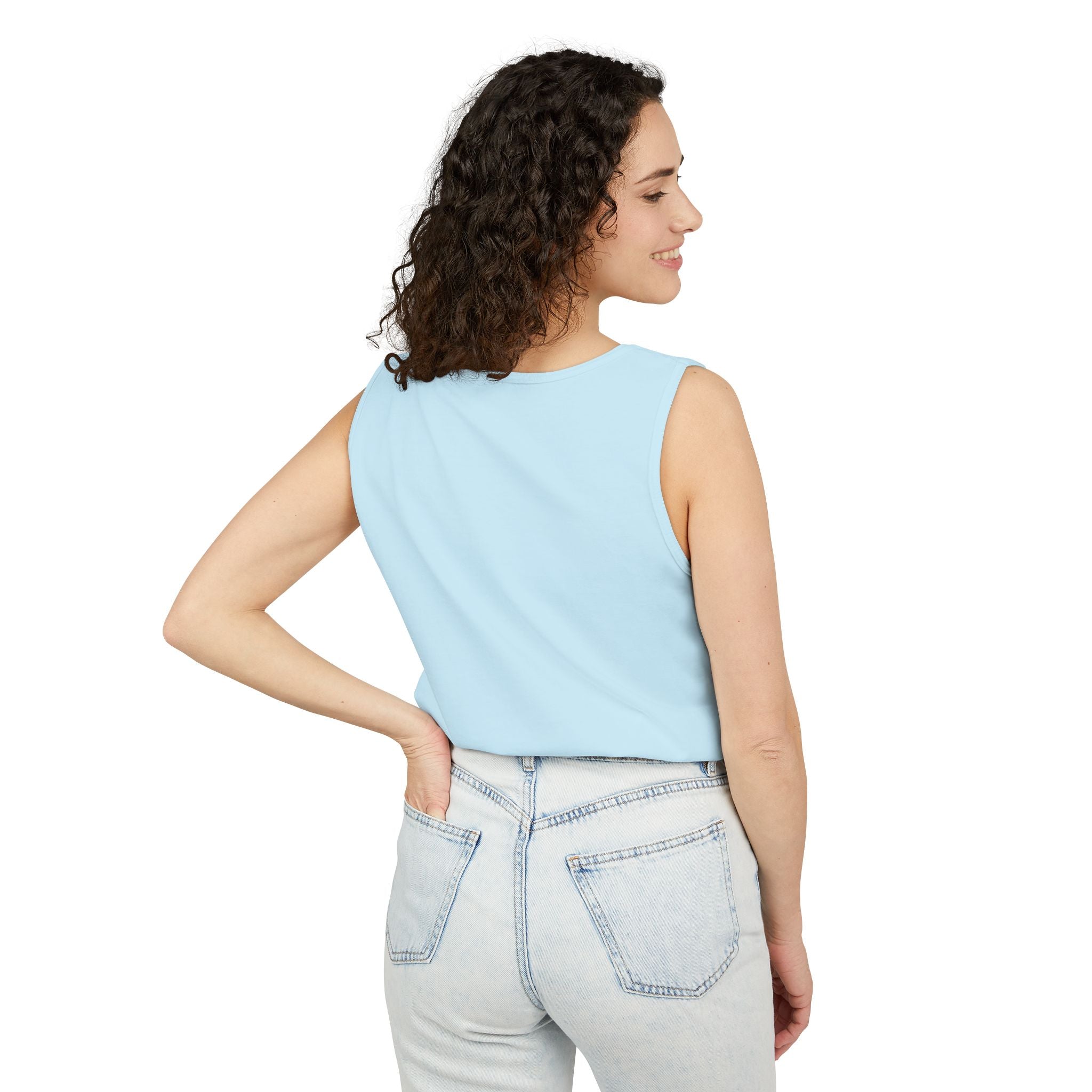 Garment-Dyed Tank Top with 'Real' Design, Summer Wear, Casual Shirt, Holiday Gift, Layering Essential, Positive Vibes