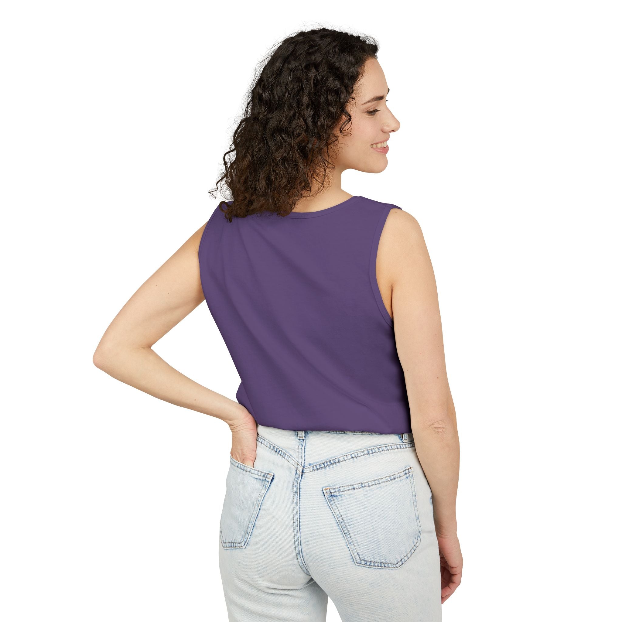 Garment-Dyed Tank Top with 'Real' Design, Summer Wear, Casual Shirt, Holiday Gift, Layering Essential, Positive Vibes