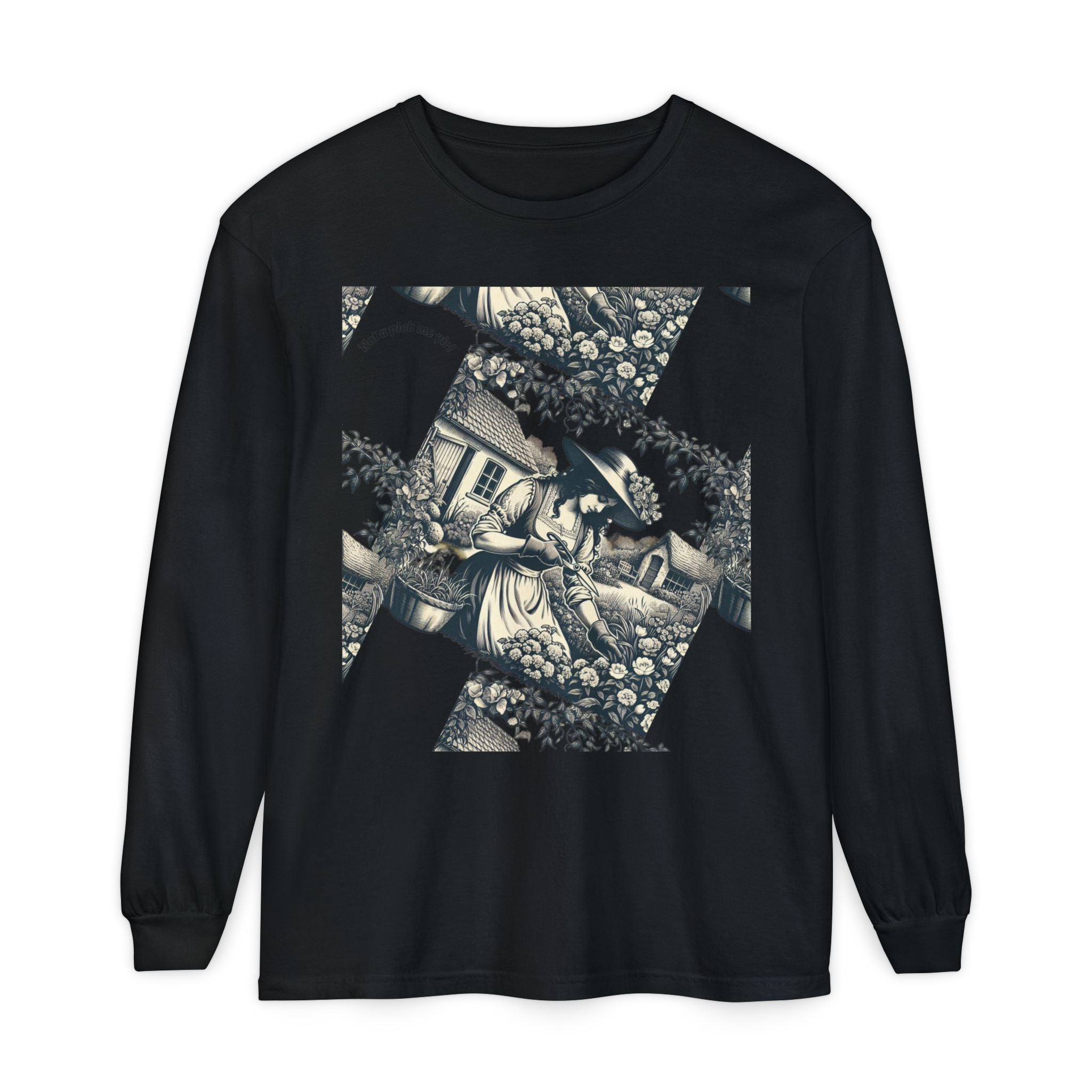 Gardening Art Long Sleeve Tee, Unisex Vintage Style Shirt, Floral Gift for Plant Lovers, Casual Fall Outfit, Eco-Friendly Clothing