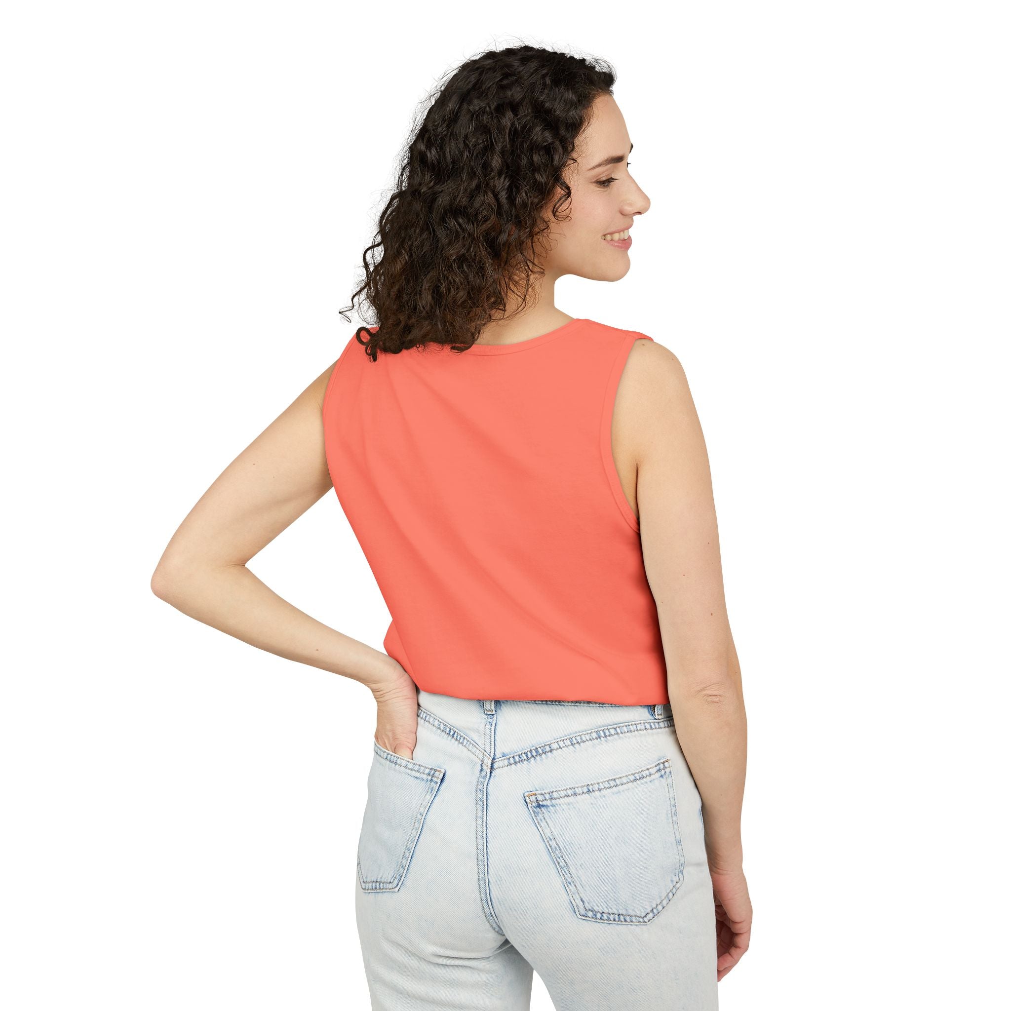 Garment-Dyed Tank Top with 'Real' Design, Summer Wear, Casual Shirt, Holiday Gift, Layering Essential, Positive Vibes